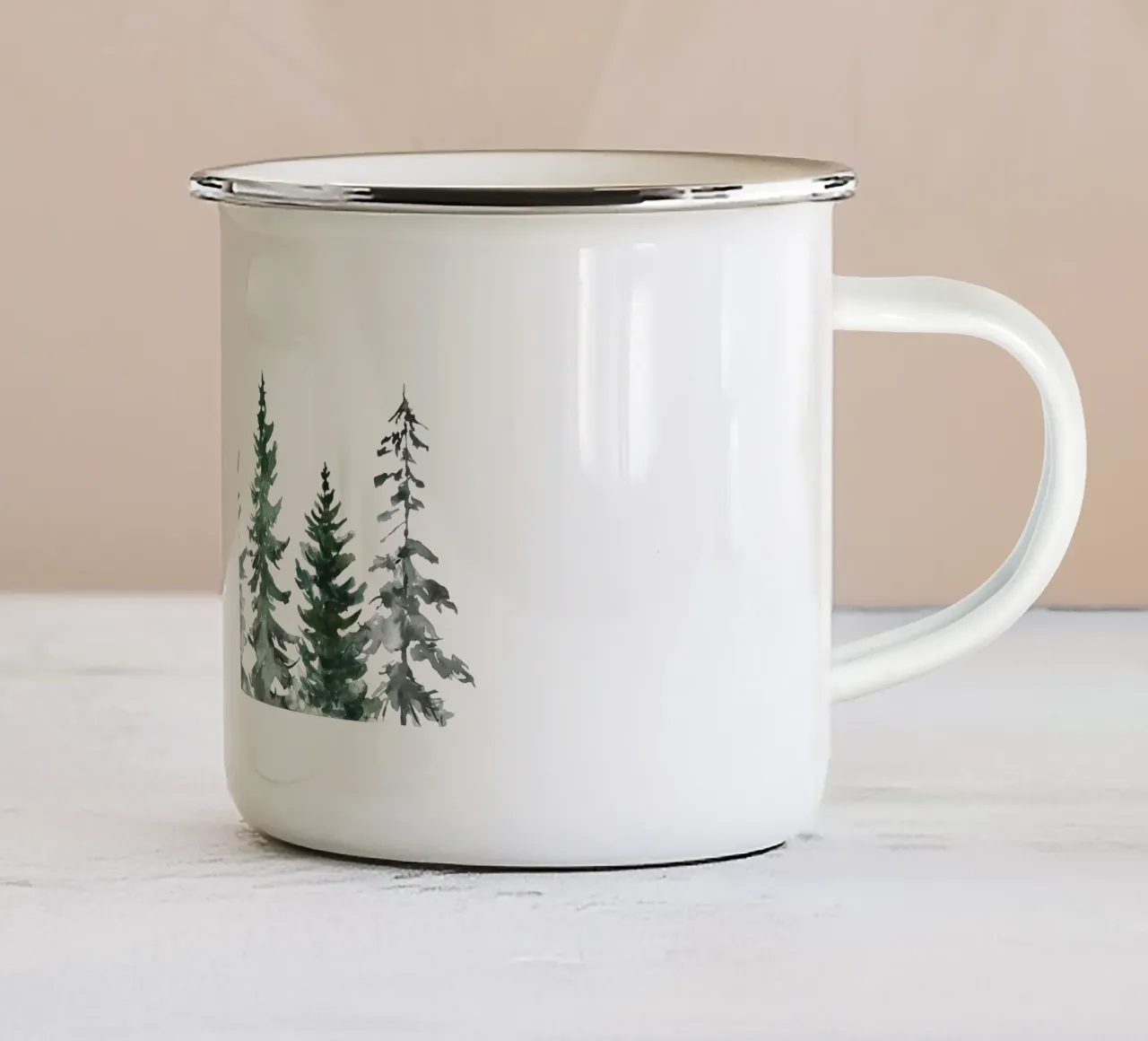 Winter Trees / MinimalIst Christmas Design tazza in smalto da Melty Shirts