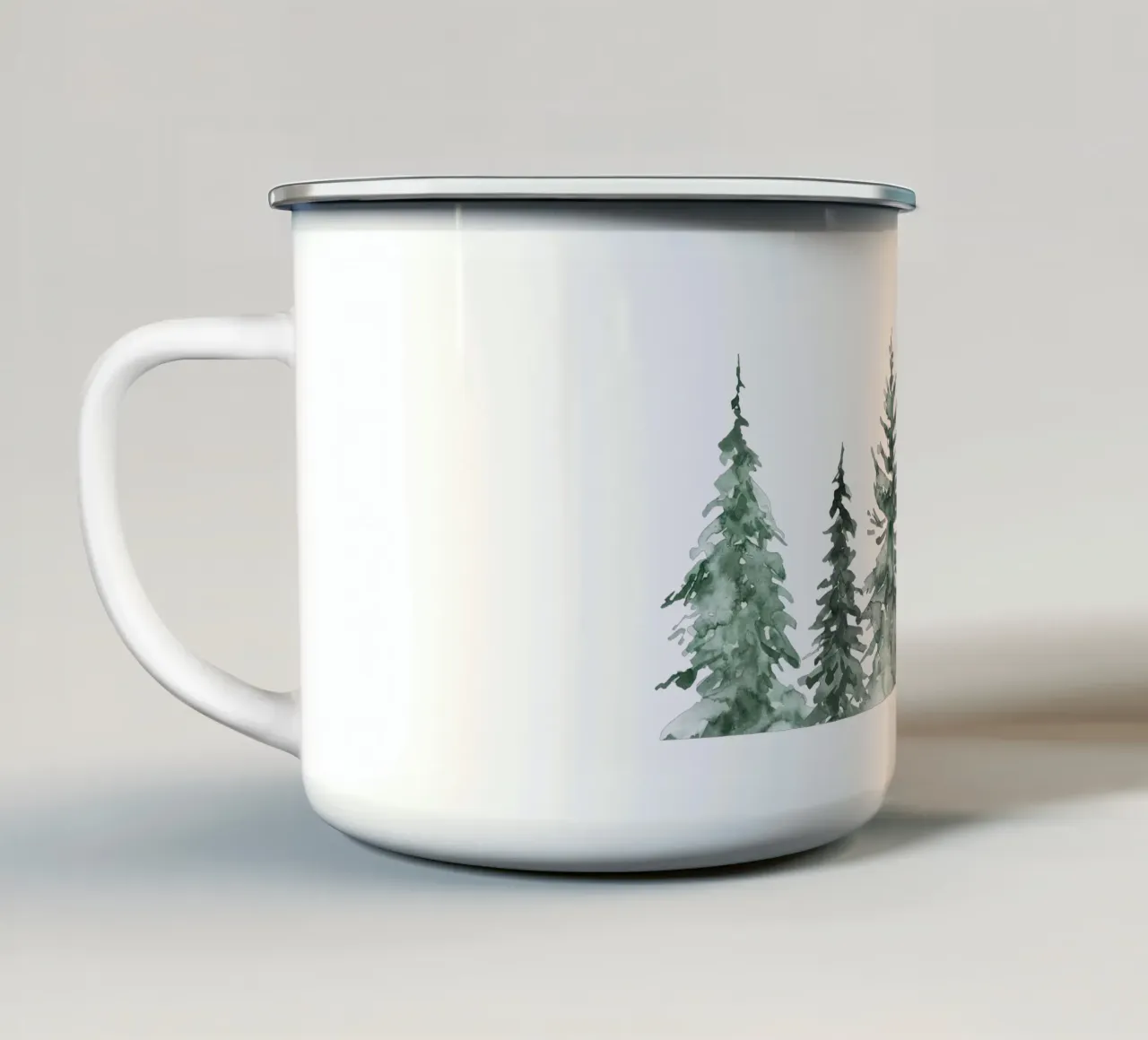 Winter Trees / MinimalIst Christmas Design tazza in smalto da Melty Shirts