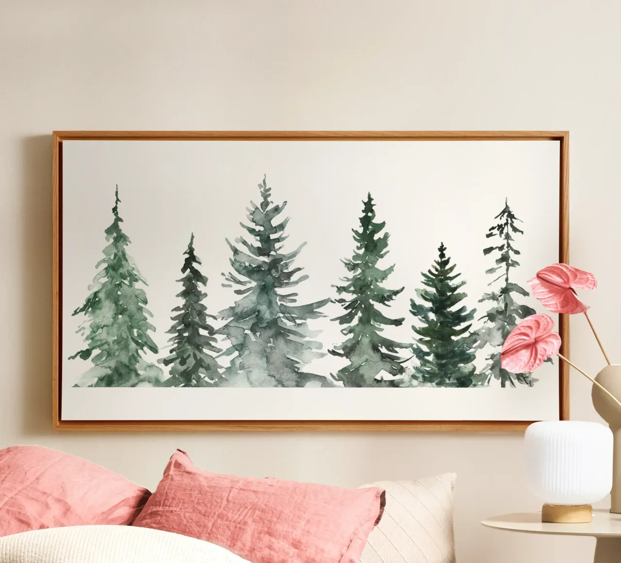 Winter Trees / MinimalIst Christmas Design tela con Cornice a cassetta da Melty Shirts