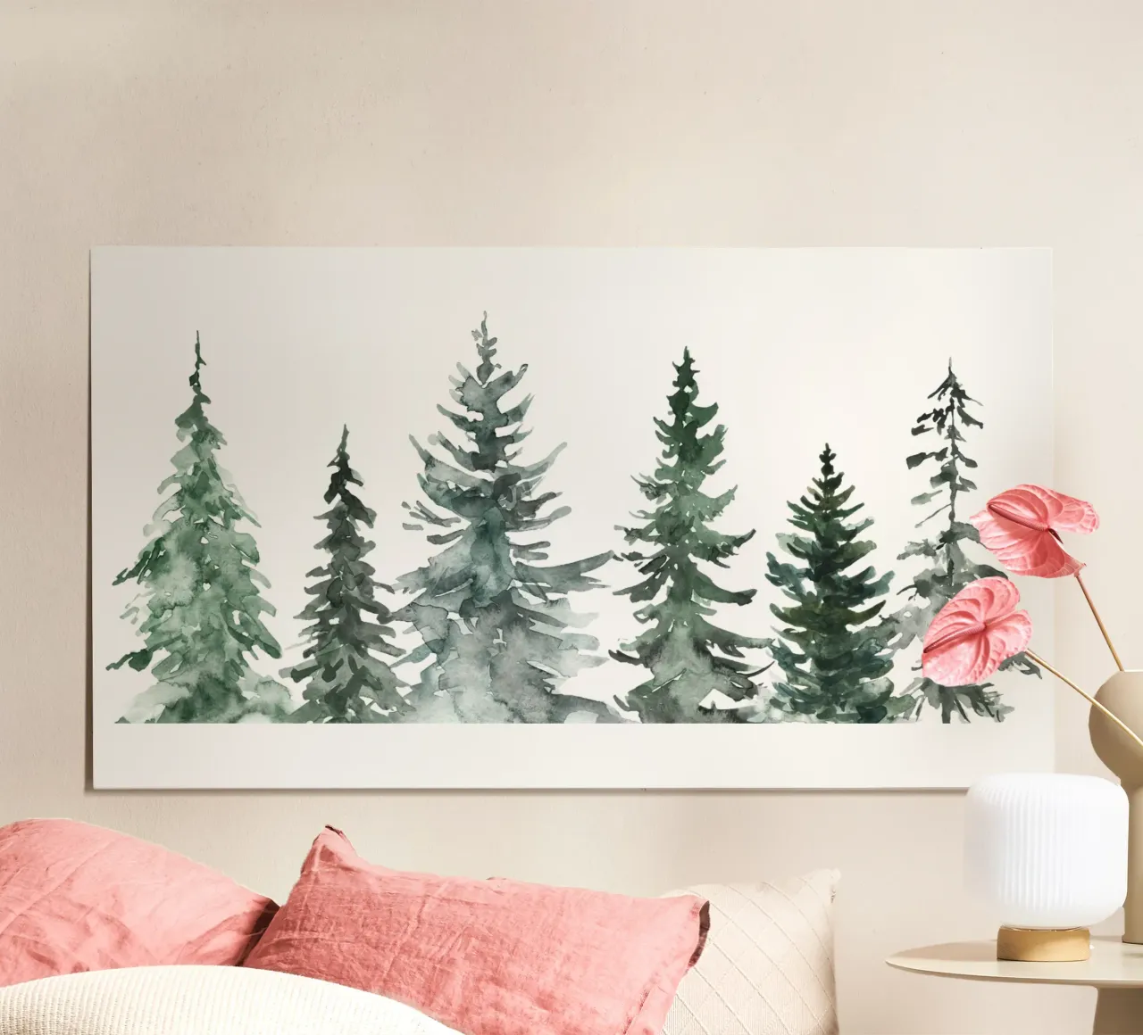 Winter Trees / MinimalIst Christmas Design poster con telaio in legno da Melty Shirts
