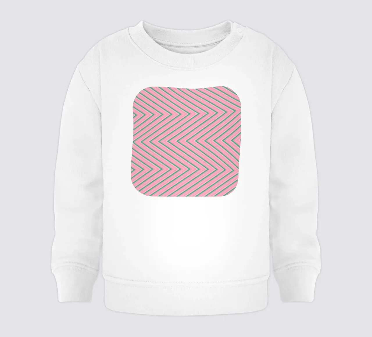 Strisce Chevron verdi e rosa felpa neonato da SilverPegasus