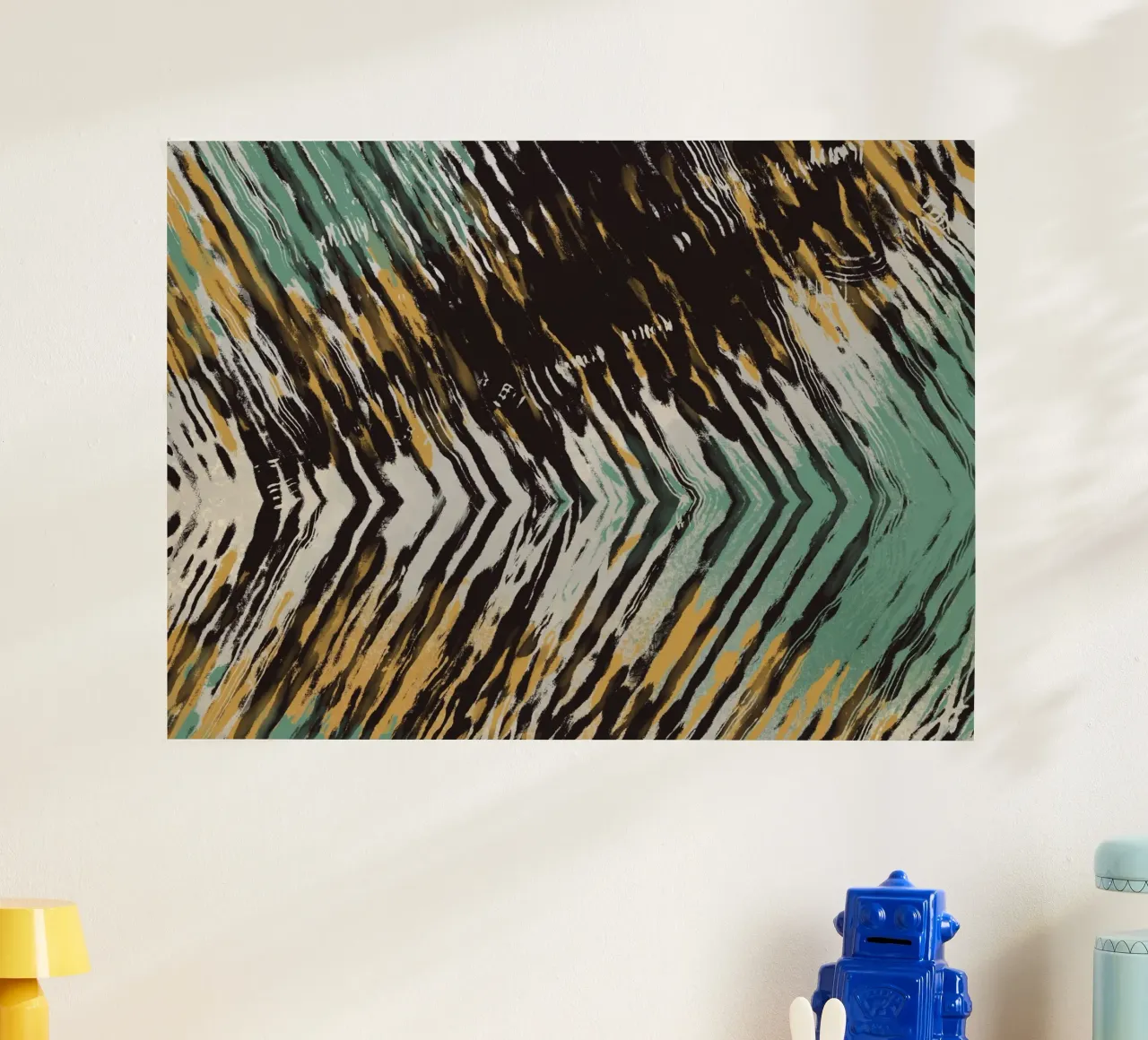 Ripple abstract poster con telaio in legno da Little Dean