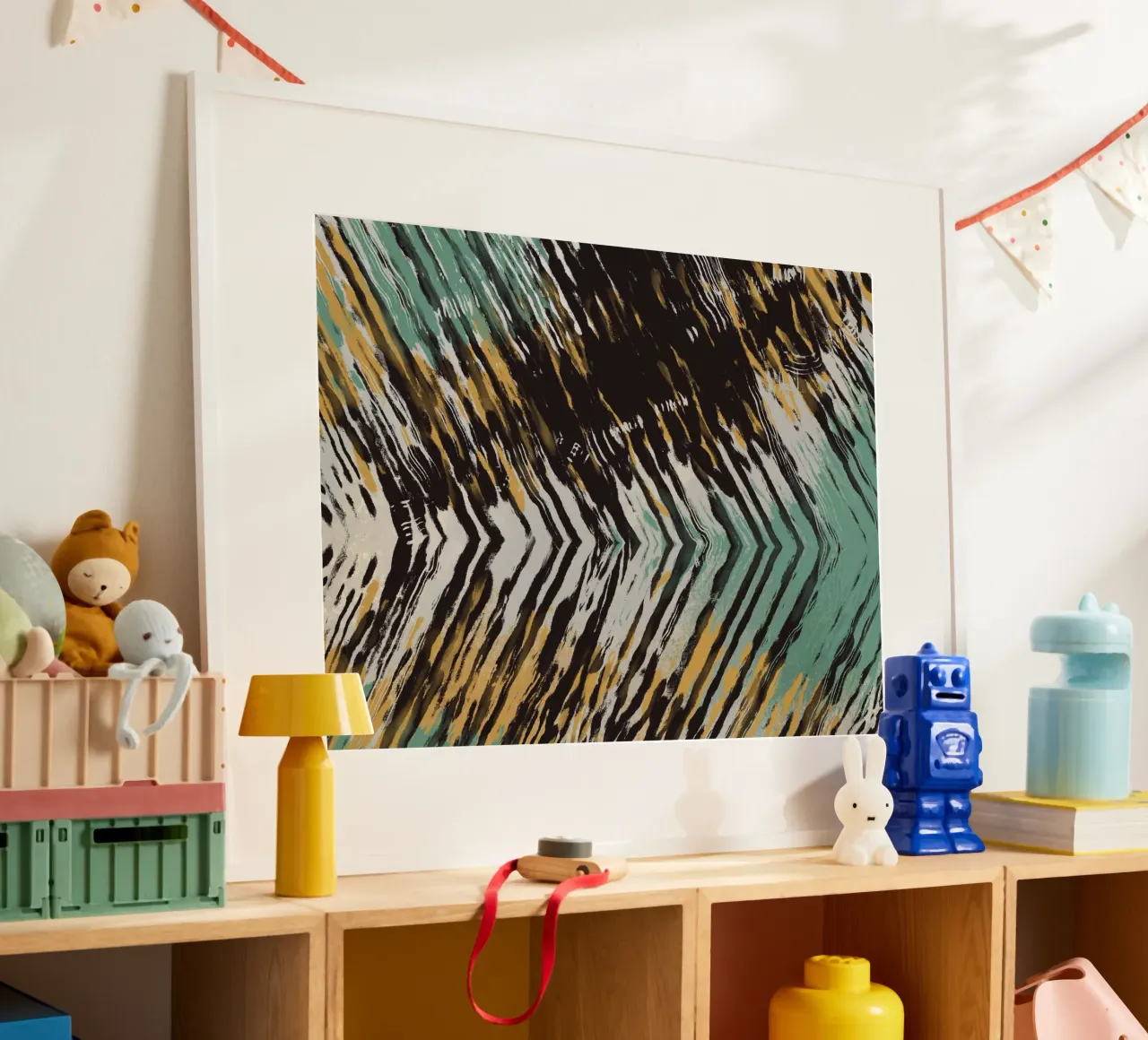 Ripple abstract poster con telaio in legno da Little Dean