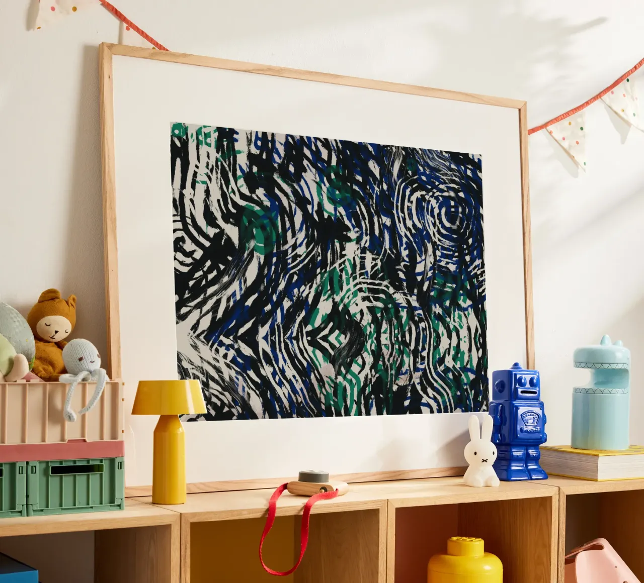 Ripple abstract 02 poster con telaio in legno da Little Dean