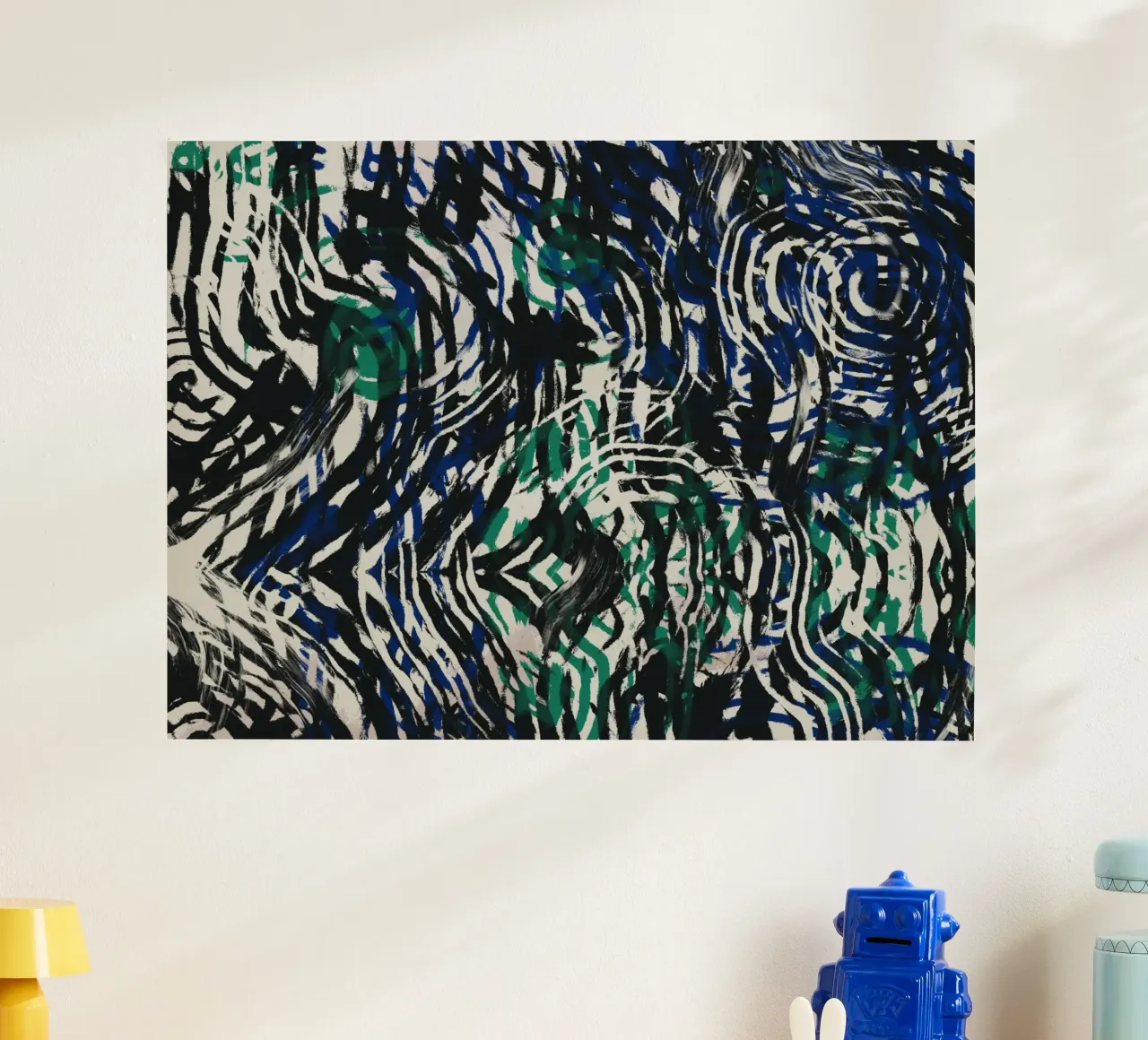 Ripple abstract 02 poster con telaio in legno da Little Dean