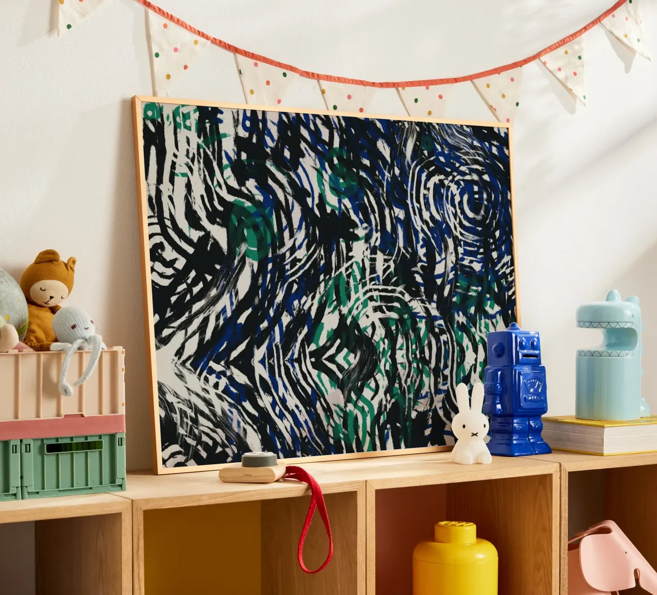 Ripple abstract 02 poster con telaio in legno da Little Dean