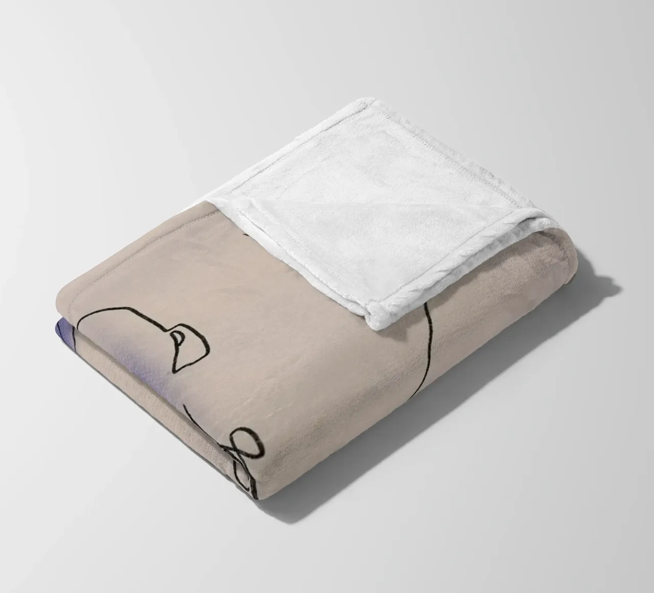 Ritratto a linee e pastelli coperta in pile da Little Dean