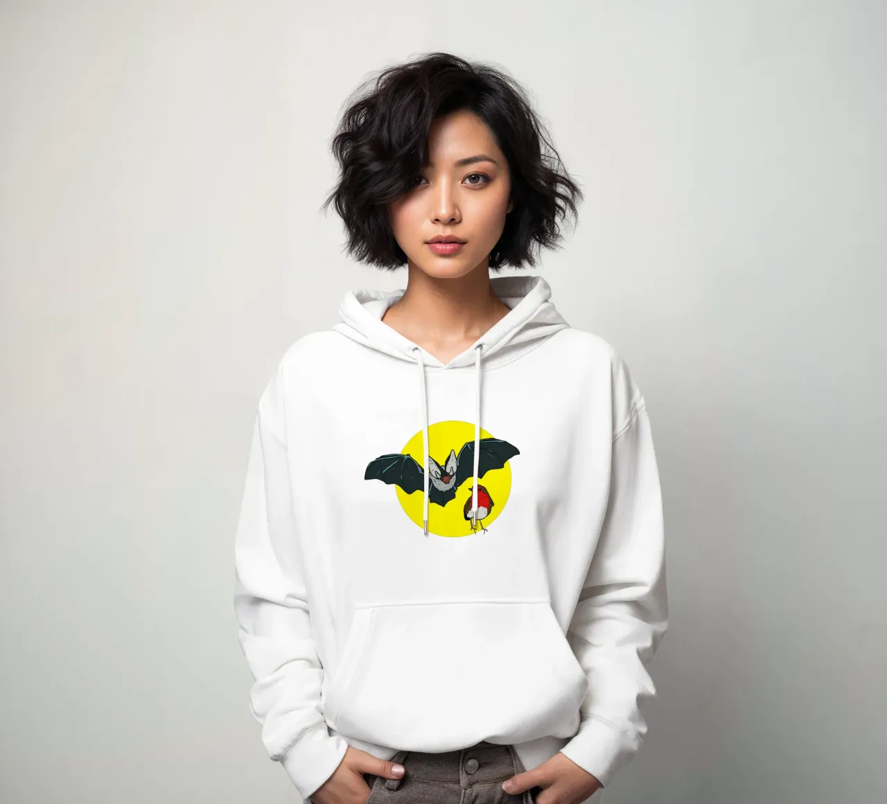 Flying Bat and a Robin felpa con cappuccio da Melty Shirts