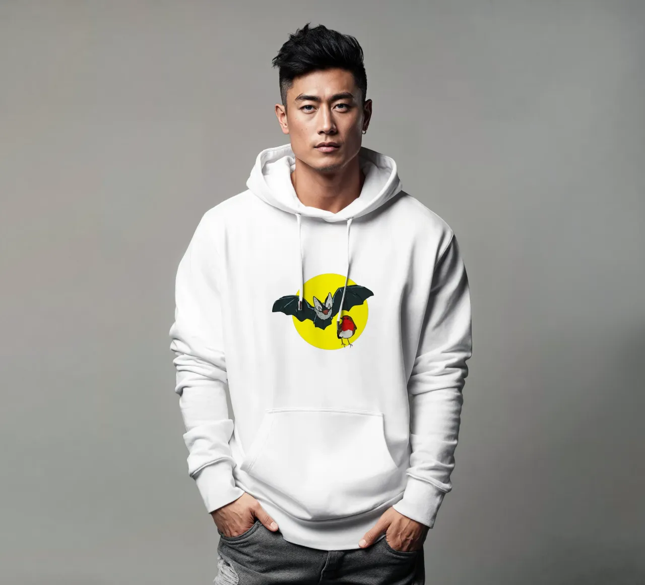 Flying Bat and a Robin felpa con cappuccio da Melty Shirts