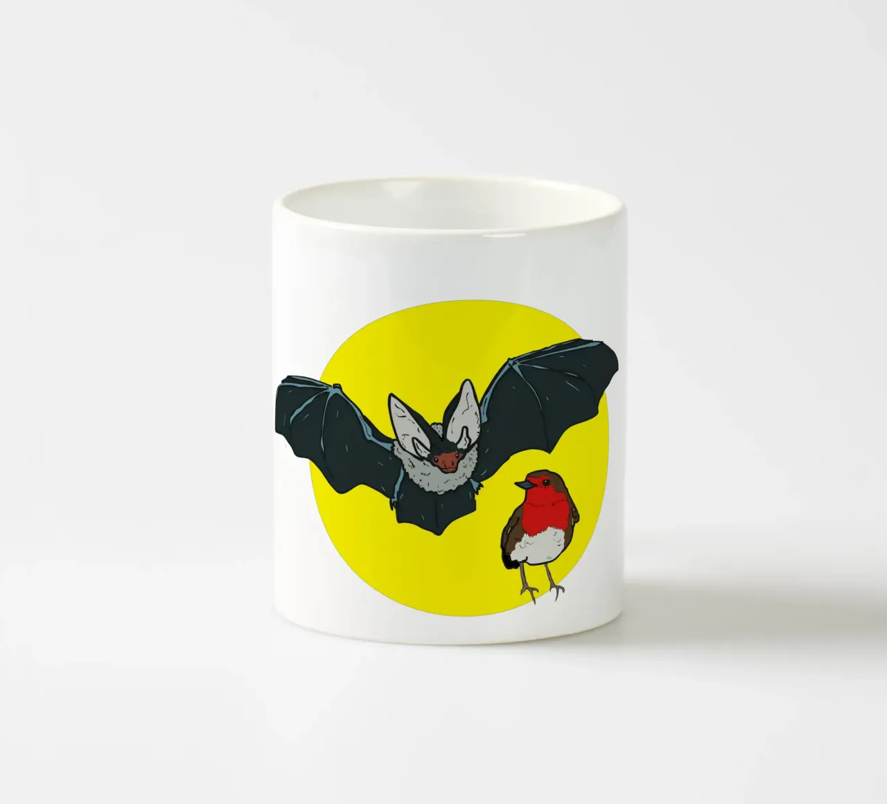Flying Bat and a Robin tazza in ceramica da Melty Shirts
