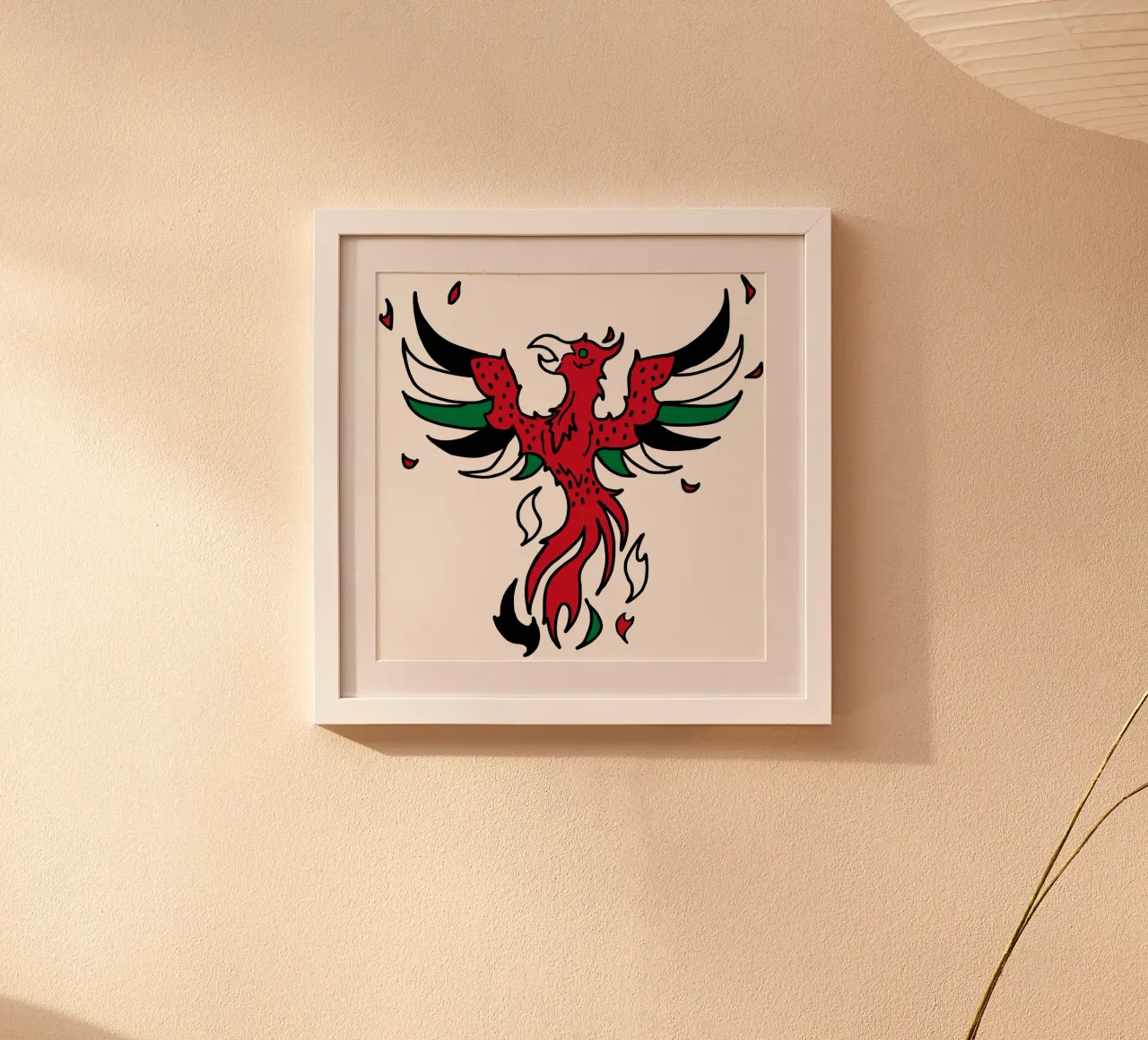 Watermelon Phoenix poster con telaio in alluminio da Melty Shirts