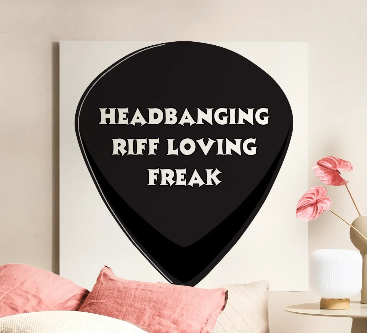 Headbanging, Riff Loving Freak canvas with Floater frame by Melty Shirts