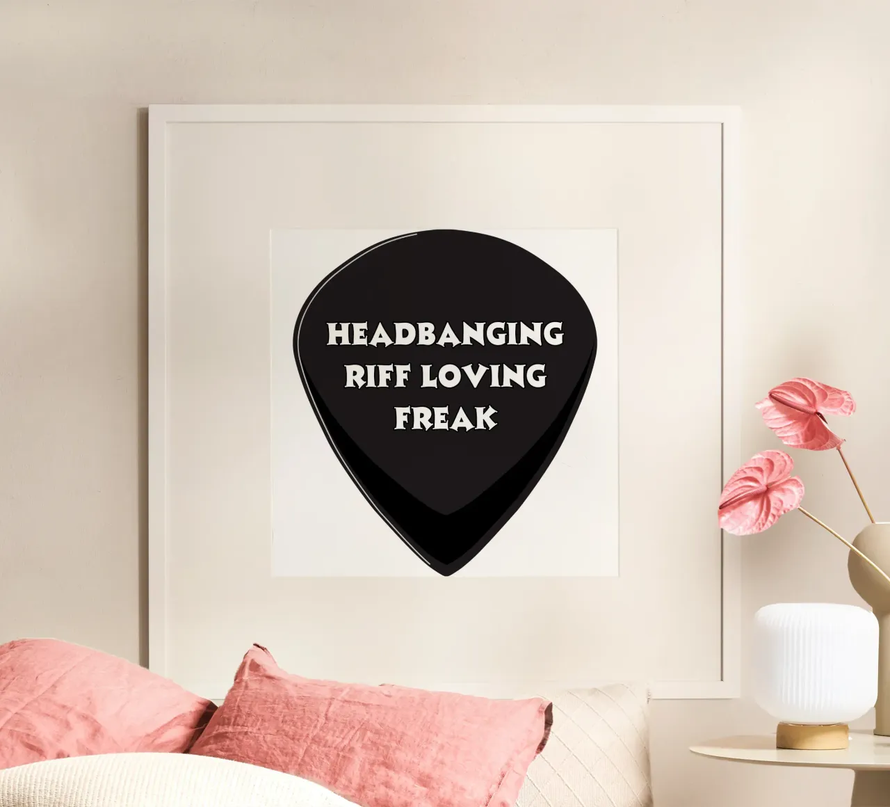 Headbanging, Riff Loving Freak poster con telaio in plastica da Melty Shirts