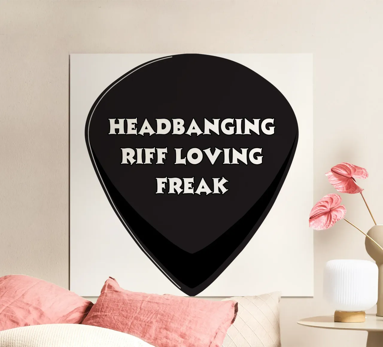 Headbanging, Riff Loving Freak poster con telaio in plastica da Melty Shirts