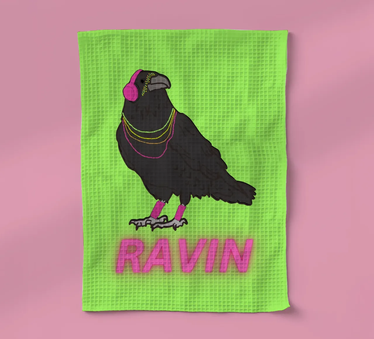 Ravin' Raven canovaccio da cucina da Melty Shirts