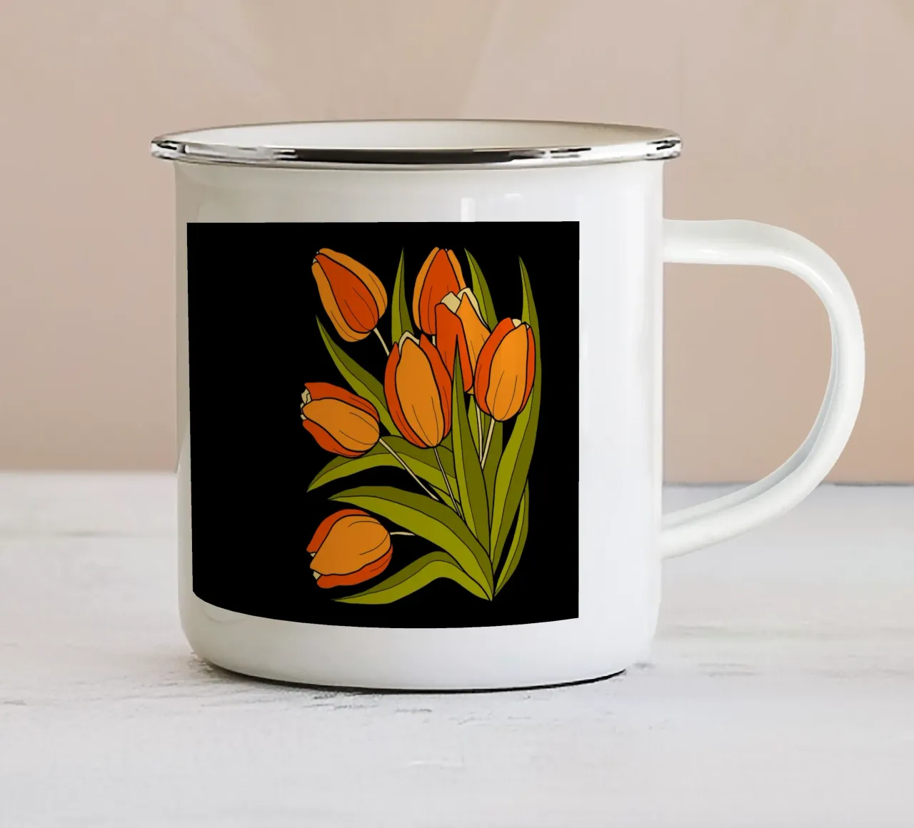 Orange tulips tazza in smalto da TijanaArtStudio88