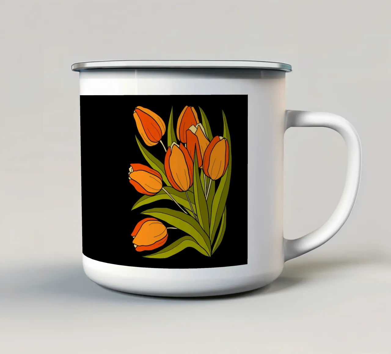 Orange tulips tazza in smalto da TijanaArtStudio88