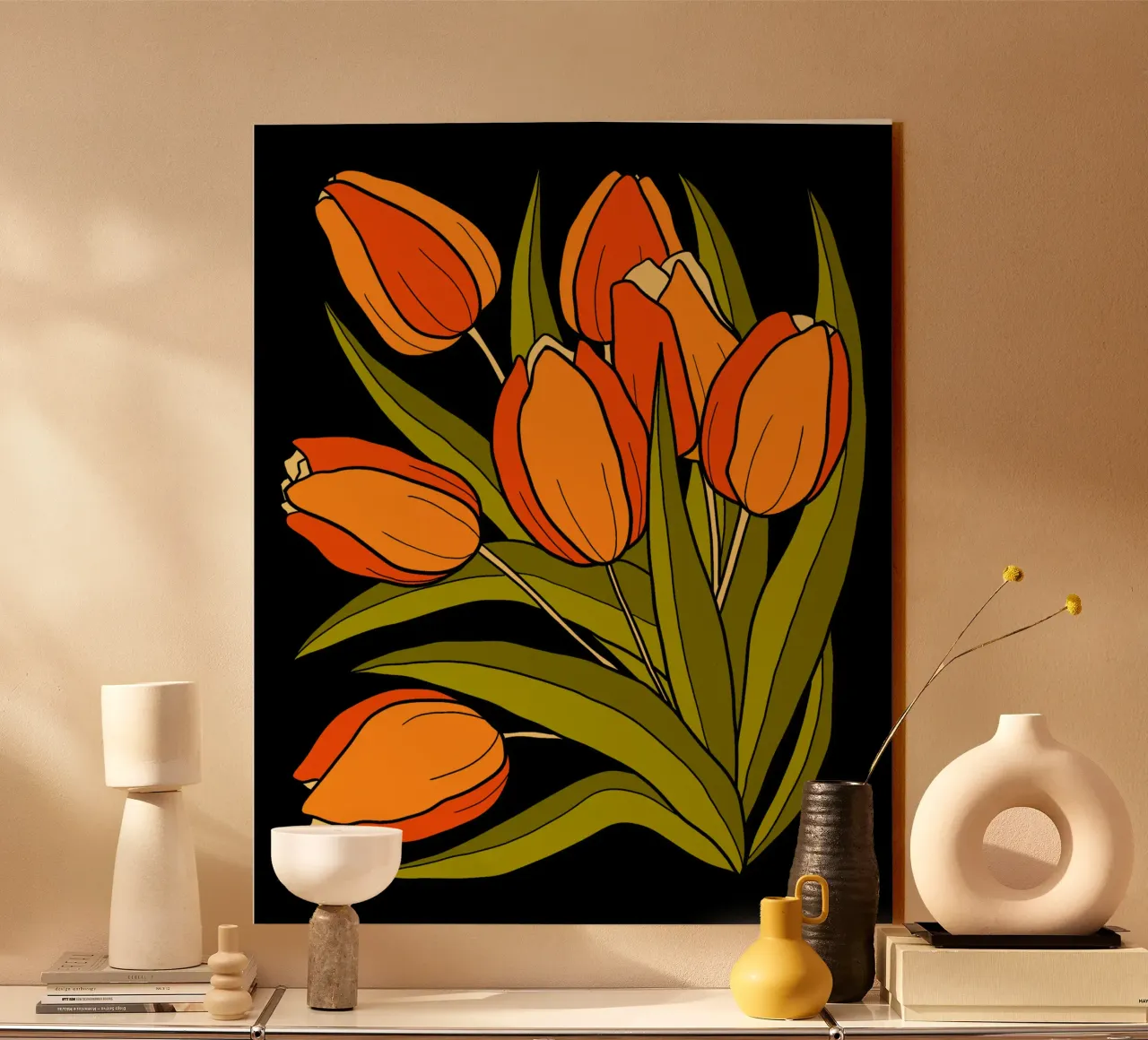Orange tulips plexiglass da TijanaArtStudio88