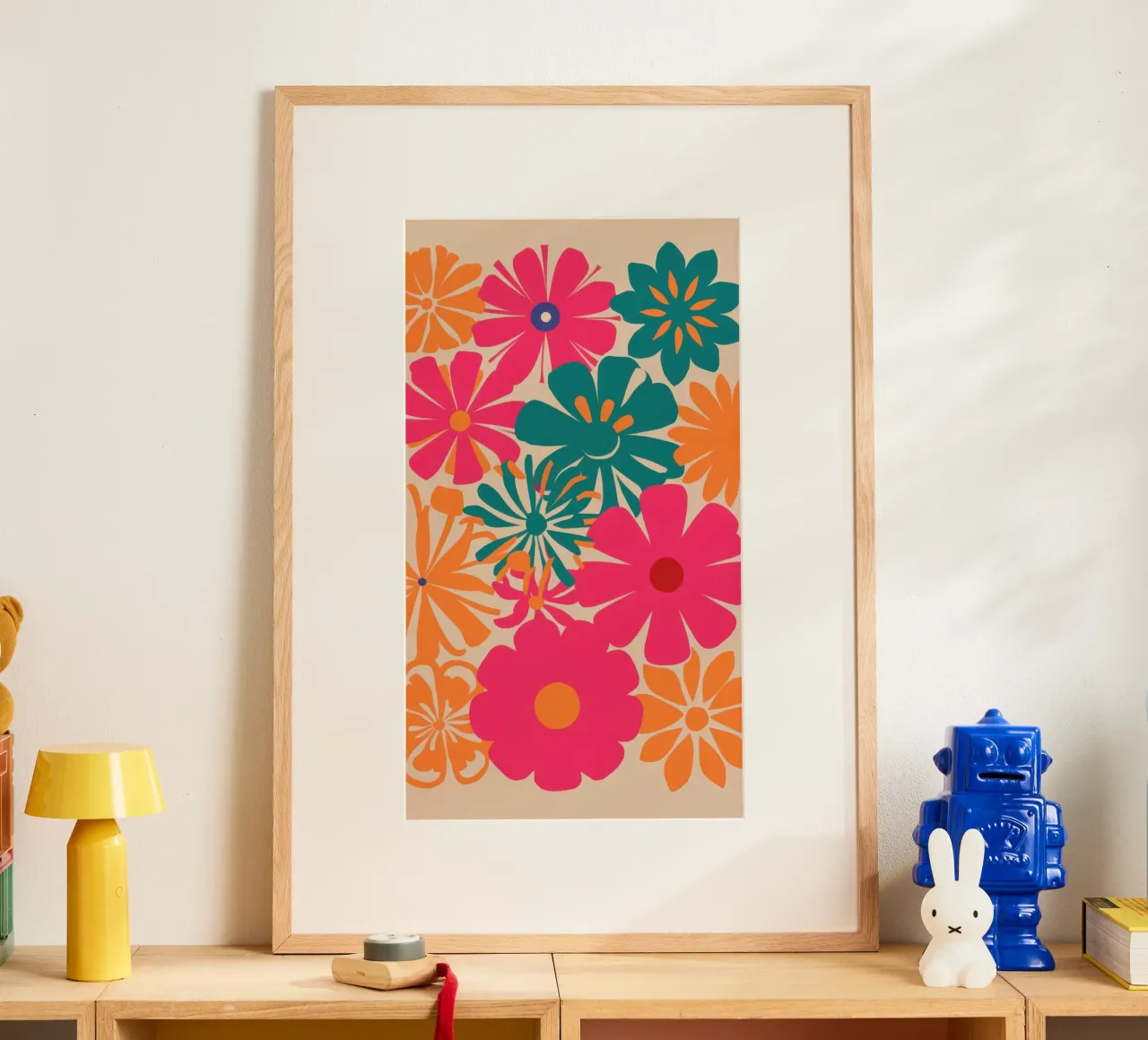 Cascata di fiori verticali poster con telaio in plastica da Autumn Season