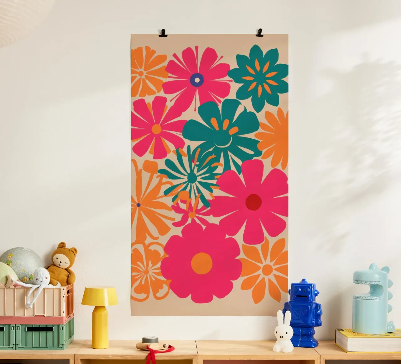 Cascata di fiori verticali poster con telaio in plastica da Autumn Season