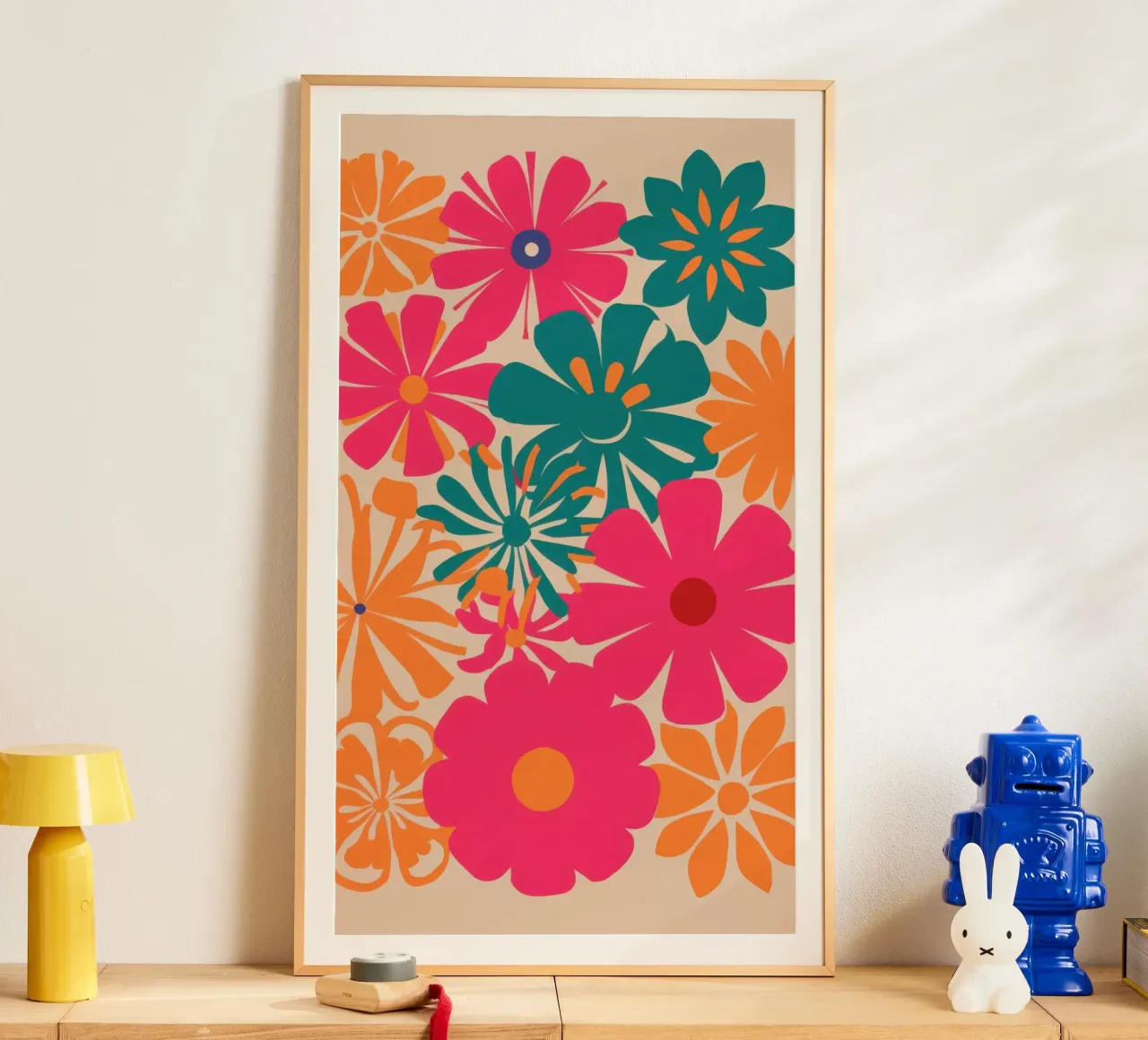 Cascata di fiori verticali poster con telaio in plastica da Autumn Season