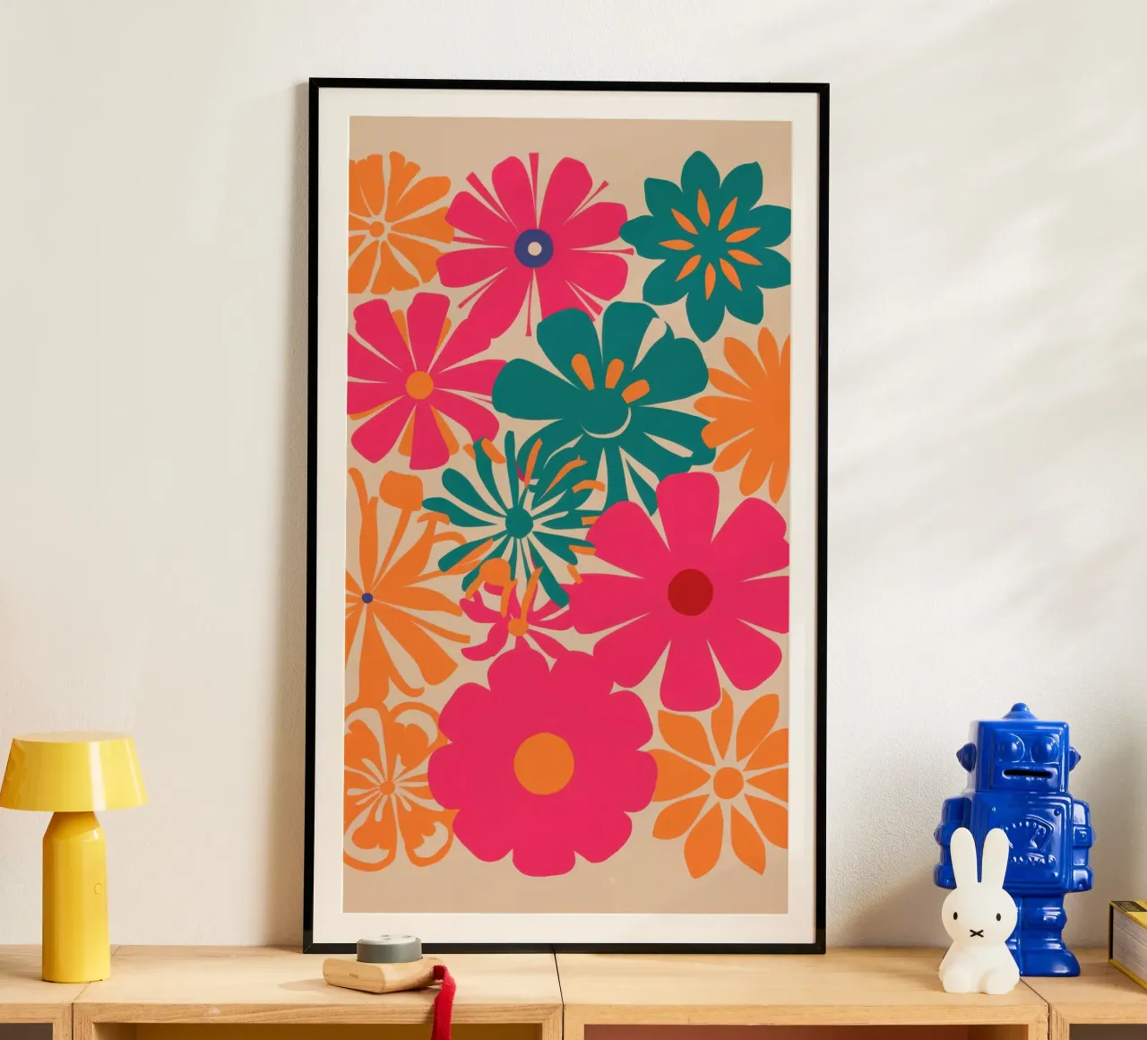 Cascata di fiori verticali poster con telaio in plastica da Autumn Season