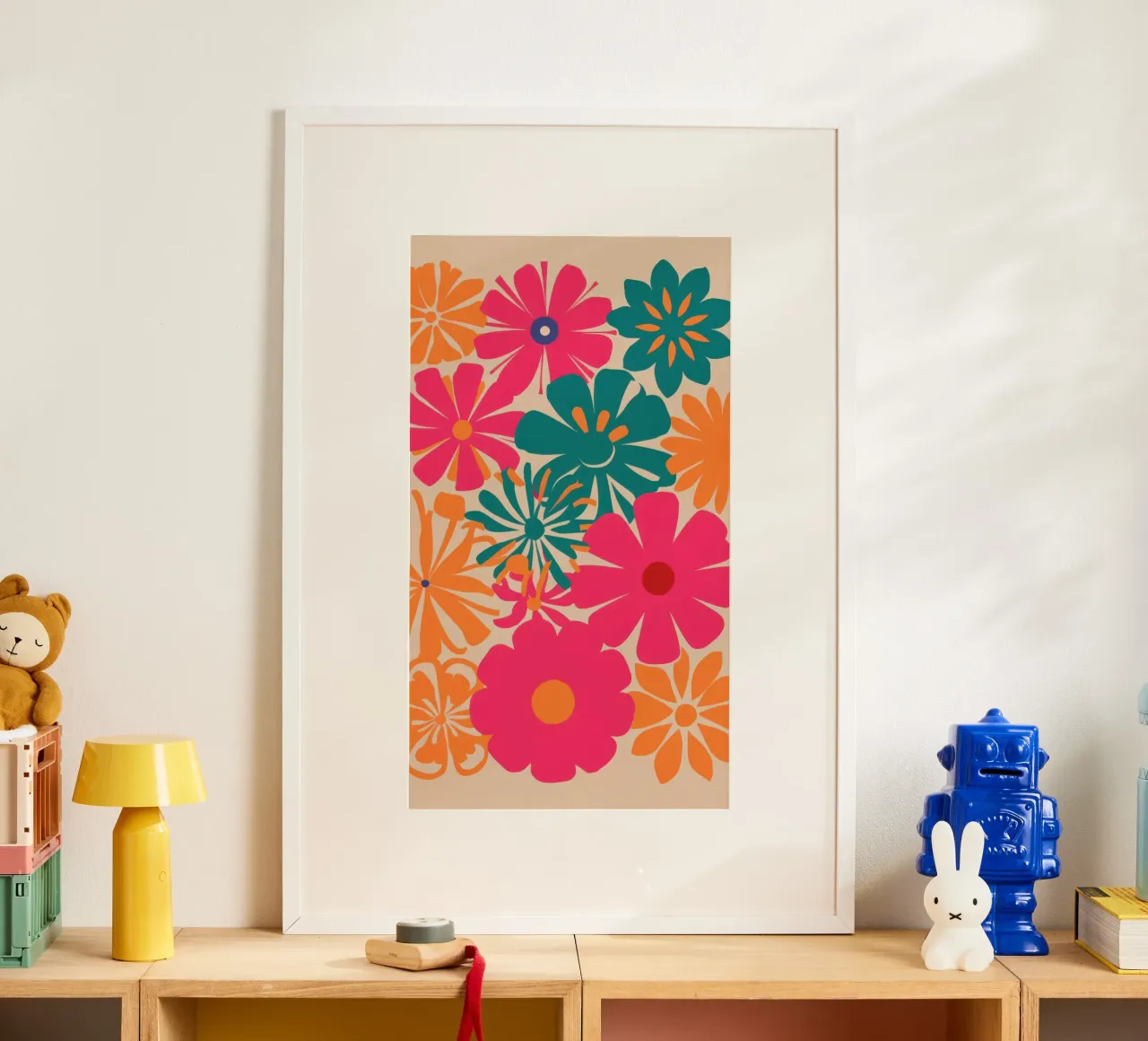 Cascata di fiori verticali poster con telaio in plastica da Autumn Season