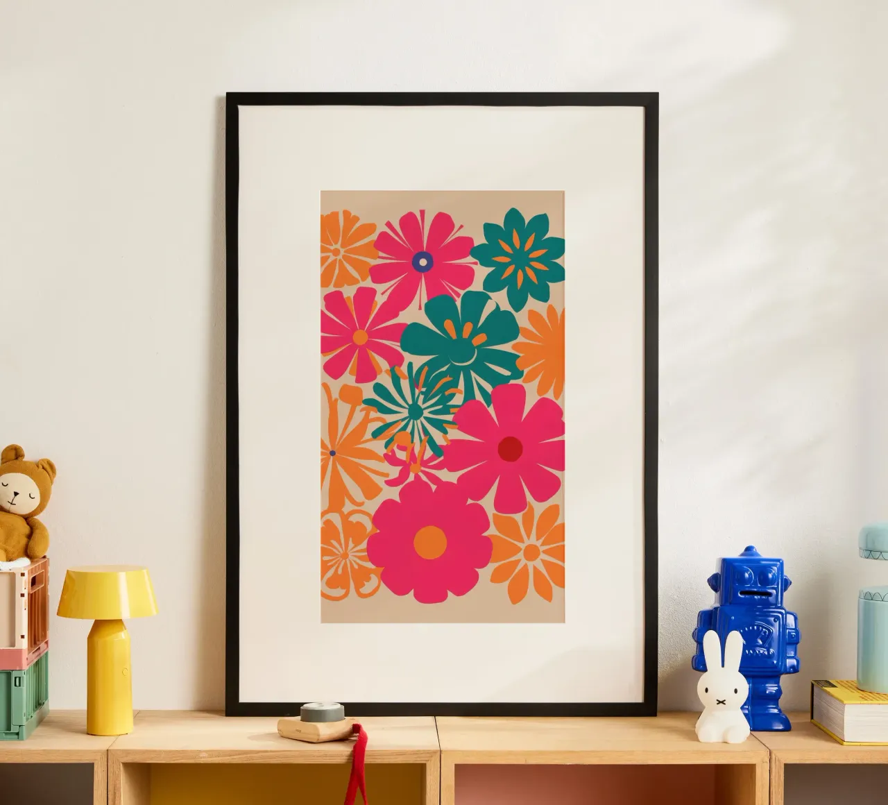 Cascata di fiori verticali poster con telaio in plastica da Autumn Season
