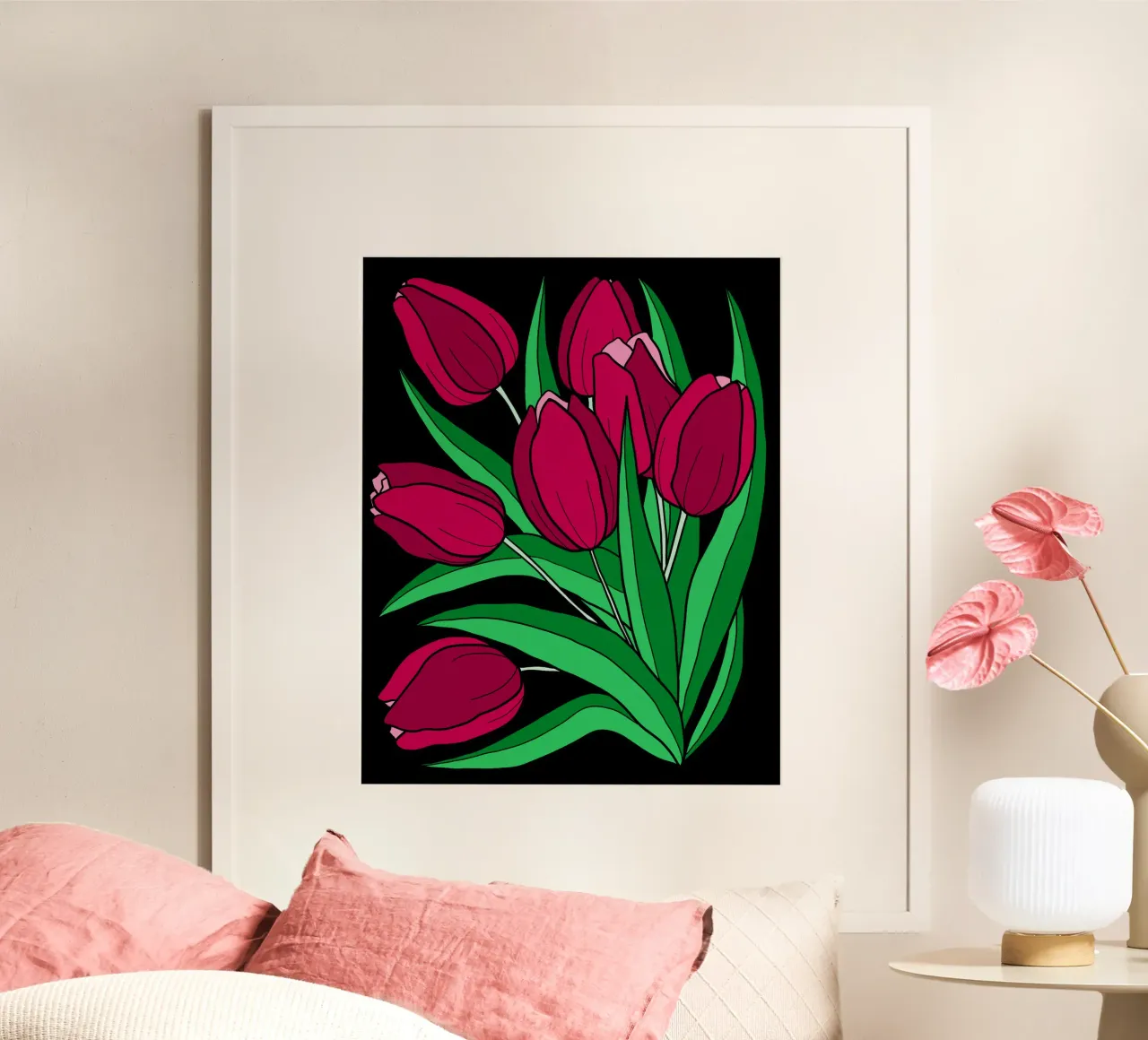 Purple tulips poster da TijanaArtStudio88