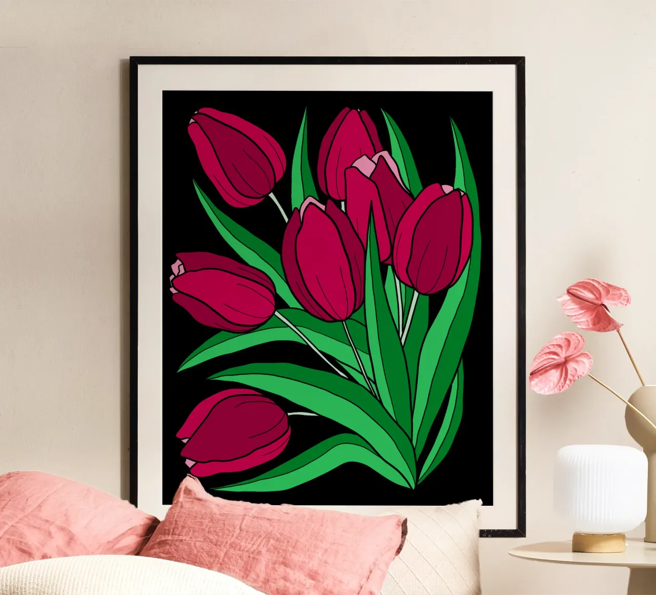 Purple tulips poster da TijanaArtStudio88