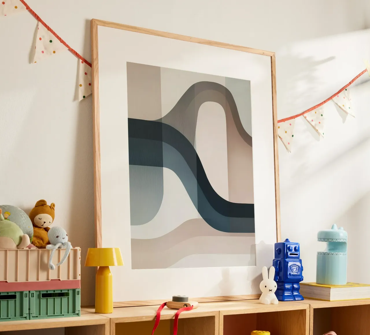 Forme astratte poster con telaio in legno da Imagine