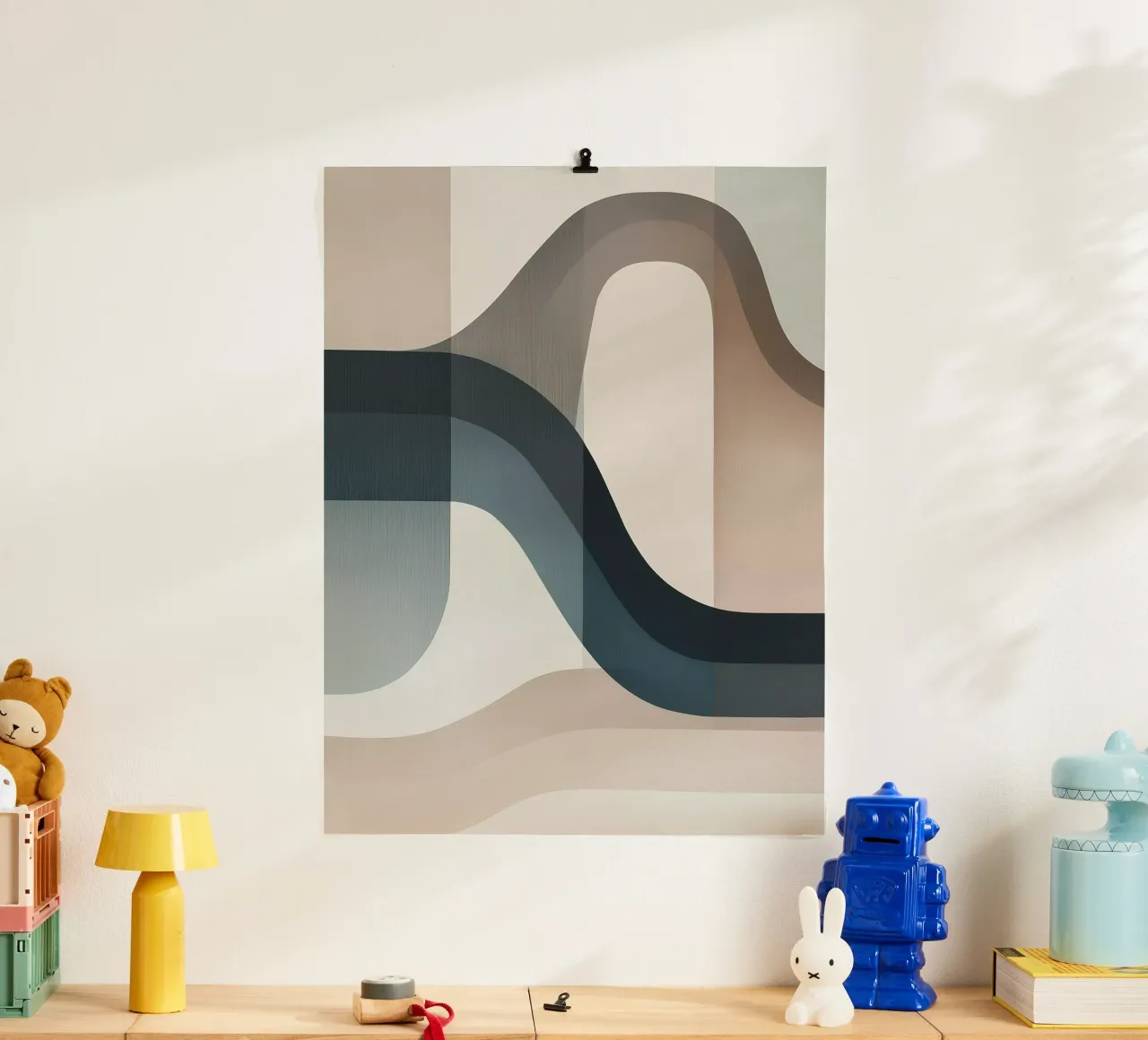 Forme astratte poster con telaio in legno da Imagine