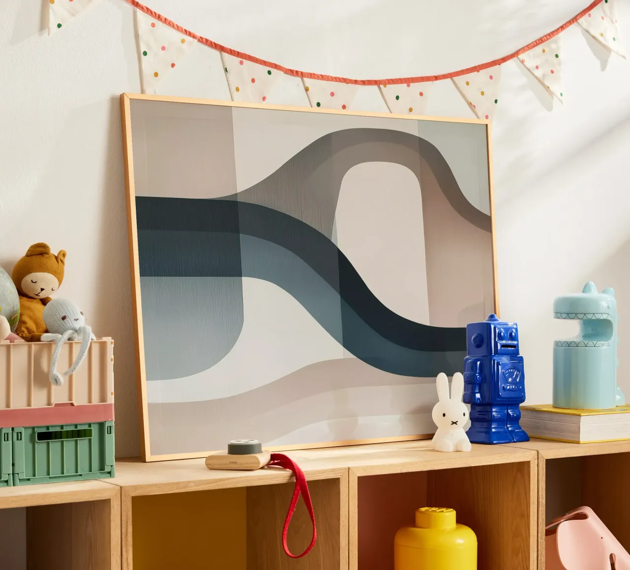 Forme astratte poster con telaio in legno da Imagine