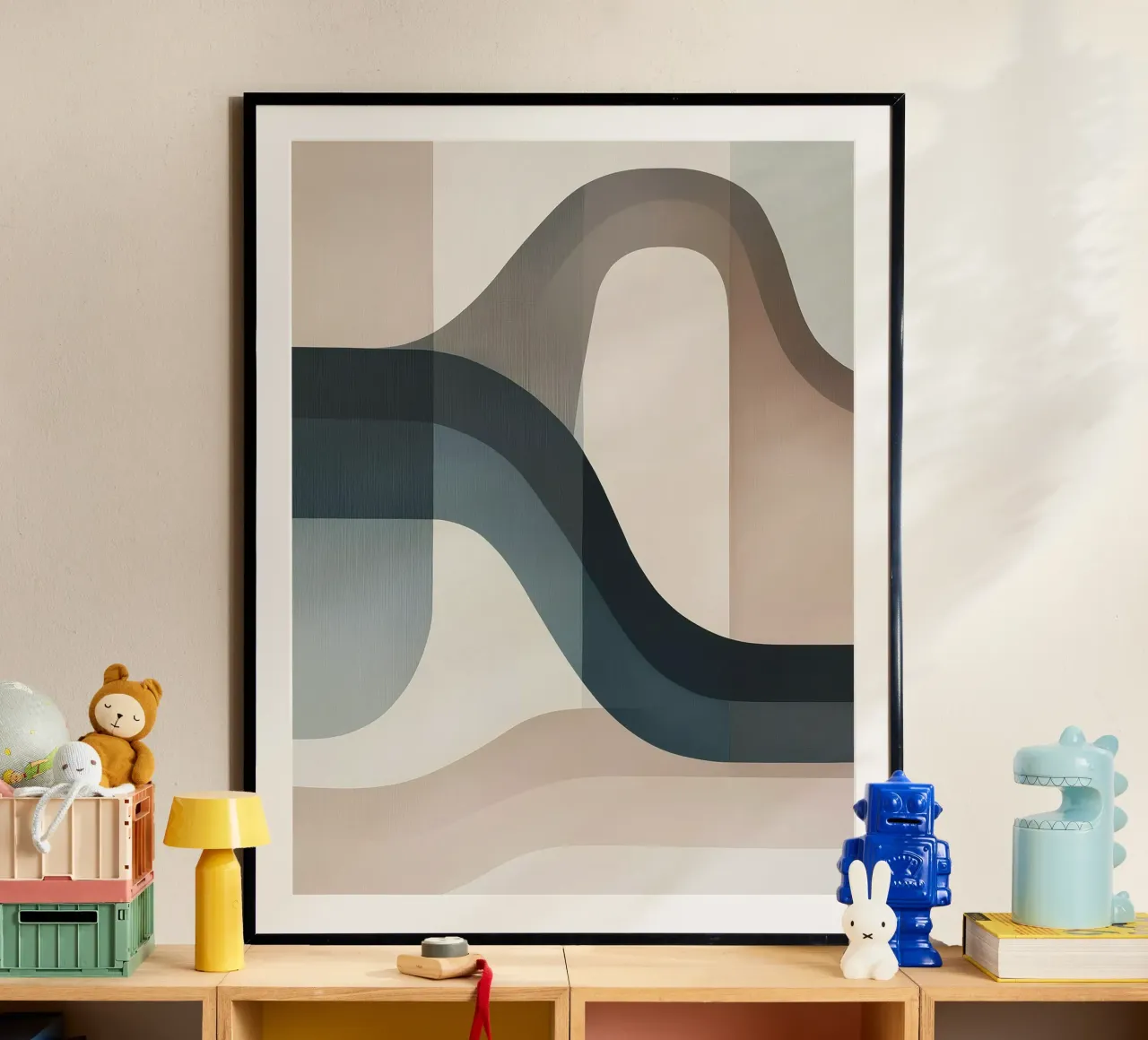 Forme astratte poster con telaio in legno da Imagine