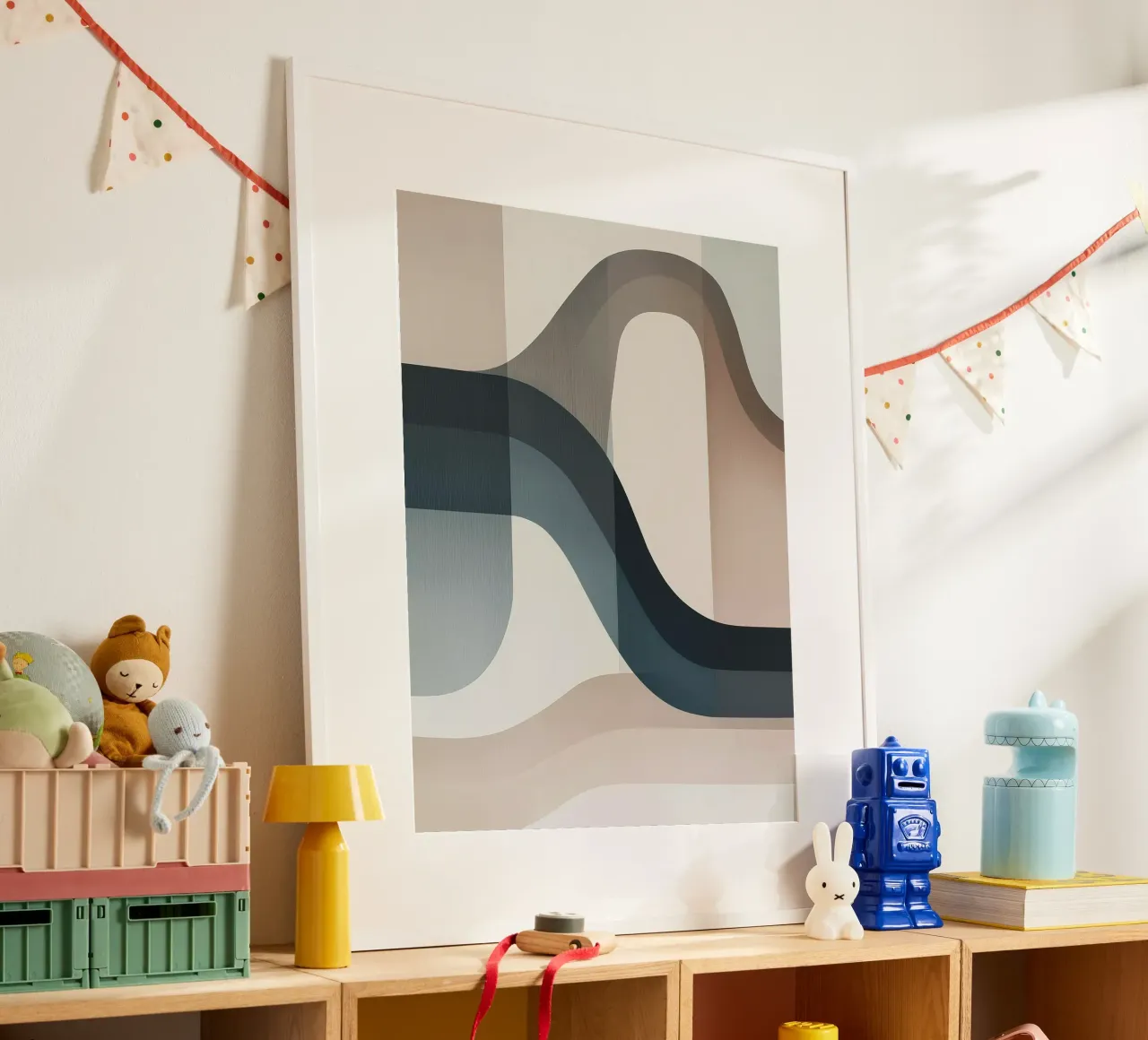 Forme astratte poster con telaio in legno da Imagine
