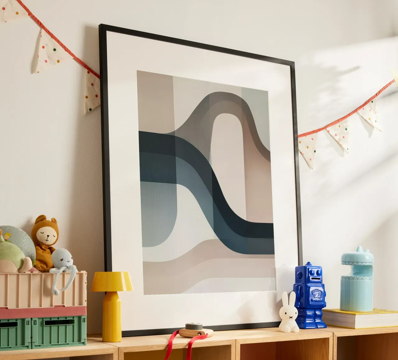 Forme astratte poster con telaio in legno da Imagine