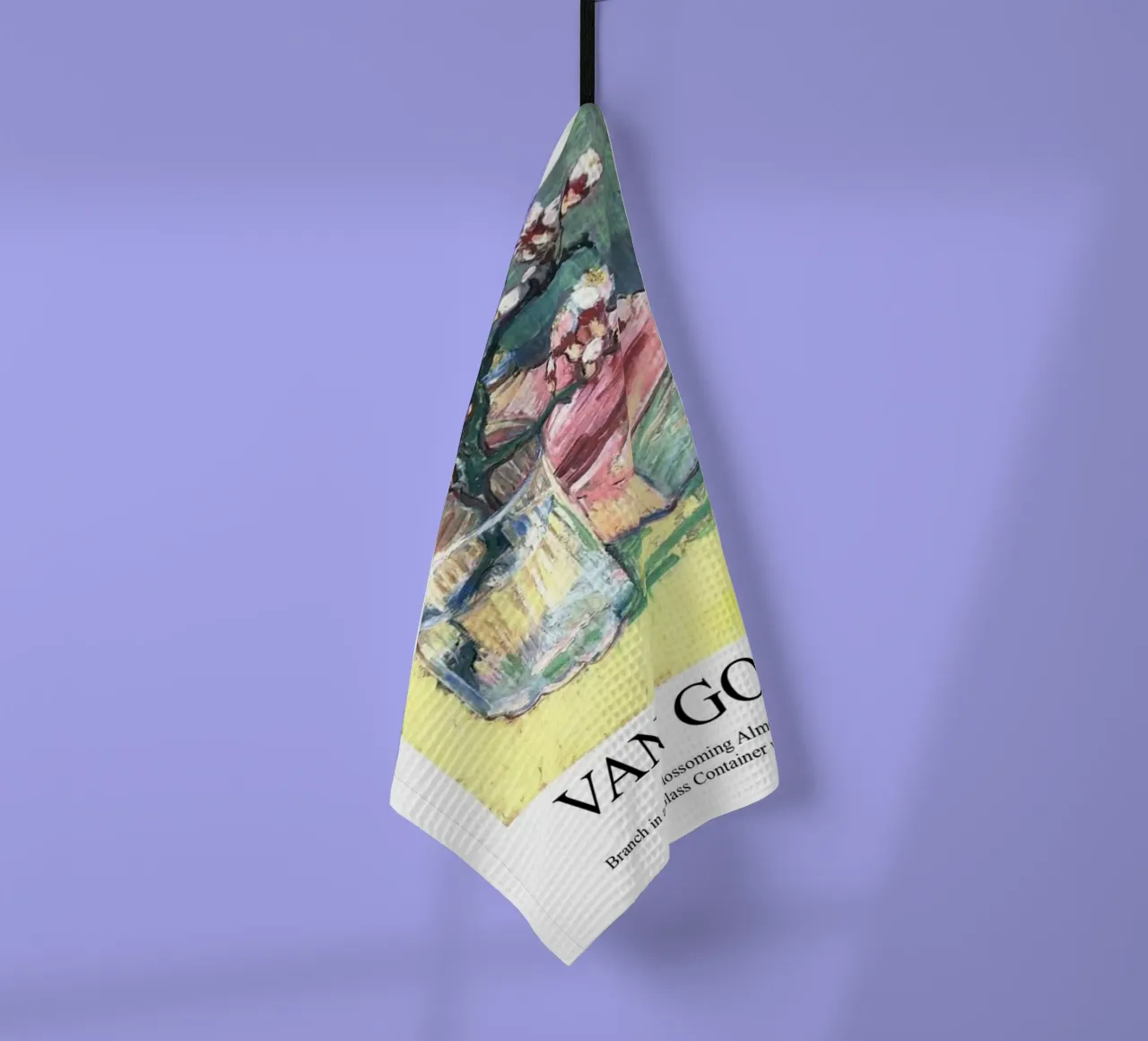 un rametto di fiori di mandorlo in un bicchiere canovaccio da cucina da Piper Shop Oke