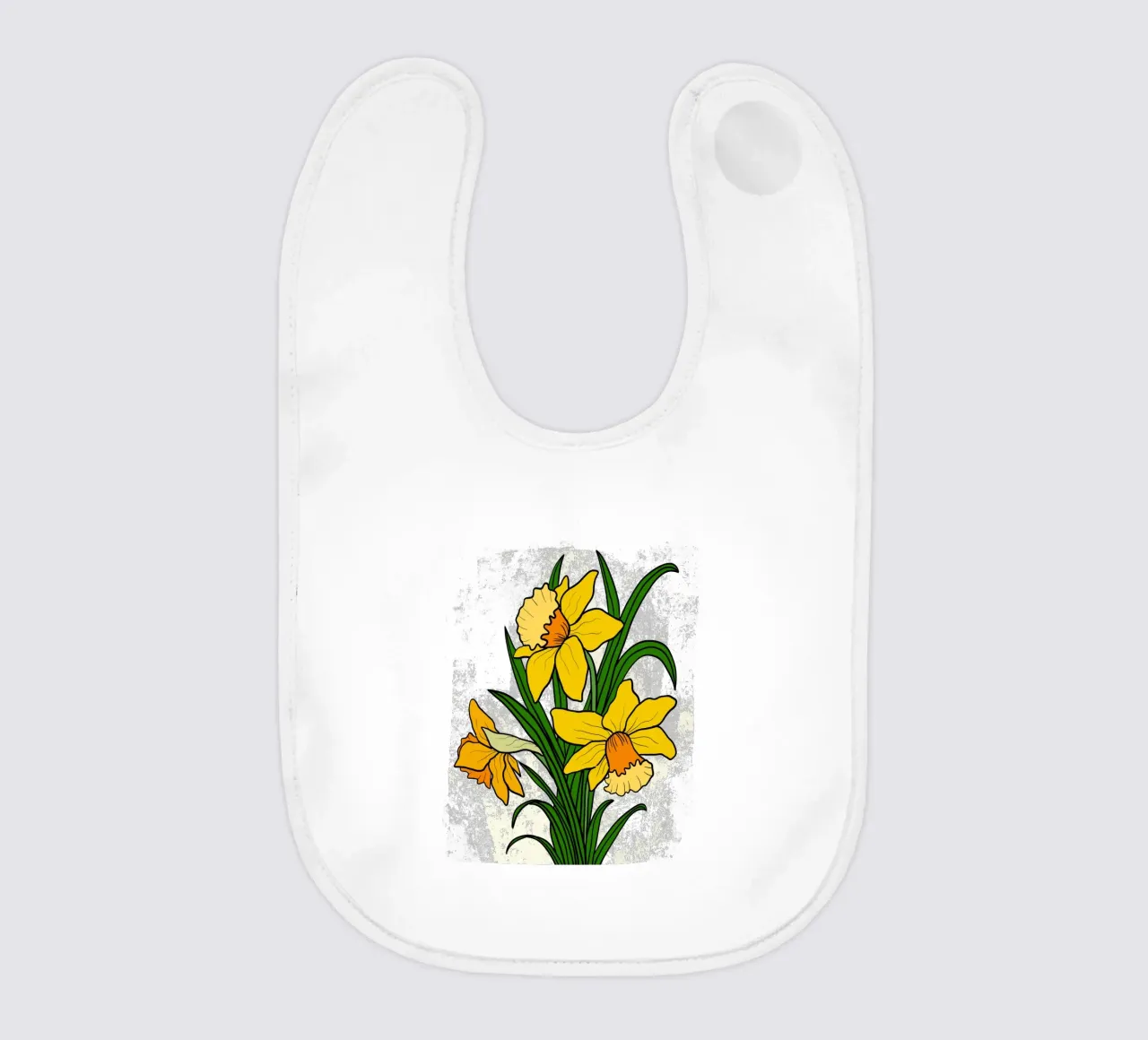 Daffodil flowers with white abstract background bavaglino da TijanaArtStudio88