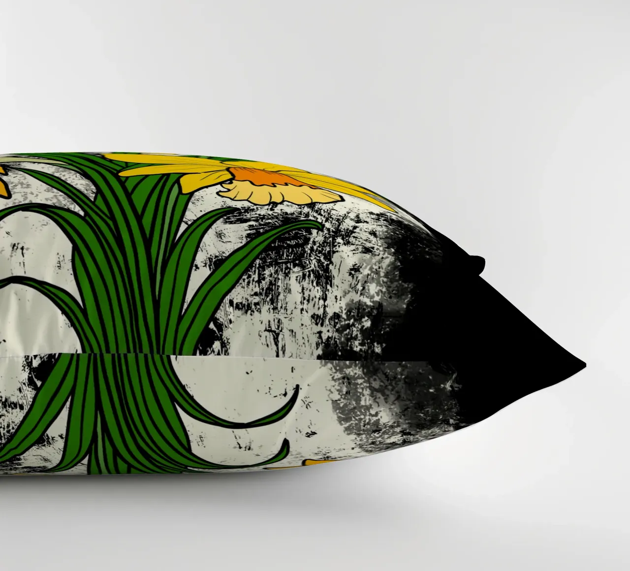 Daffodil flowers with white abstract background cuscino da TijanaArtStudio88