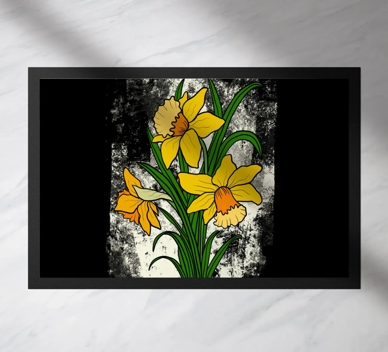 Daffodil flowers with white abstract background zerbino da TijanaArtStudio88