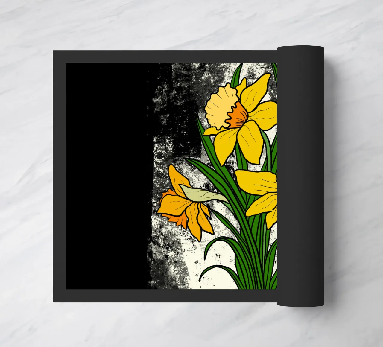 Daffodil flowers with white abstract background zerbino da TijanaArtStudio88