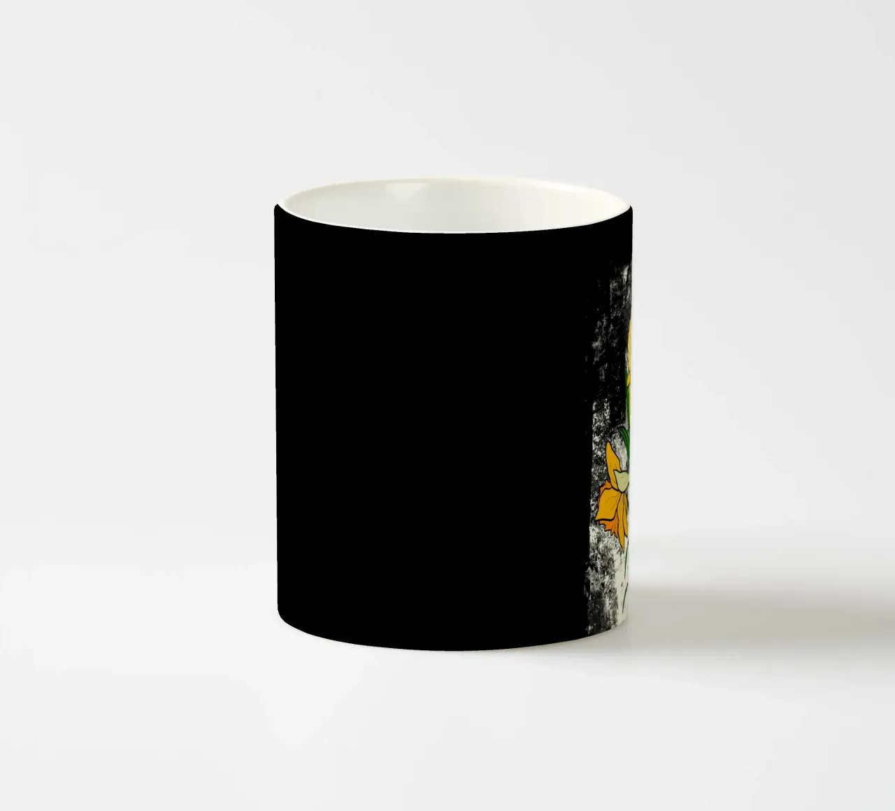 Daffodil flowers with white abstract background tazza in ceramica da TijanaArtStudio88