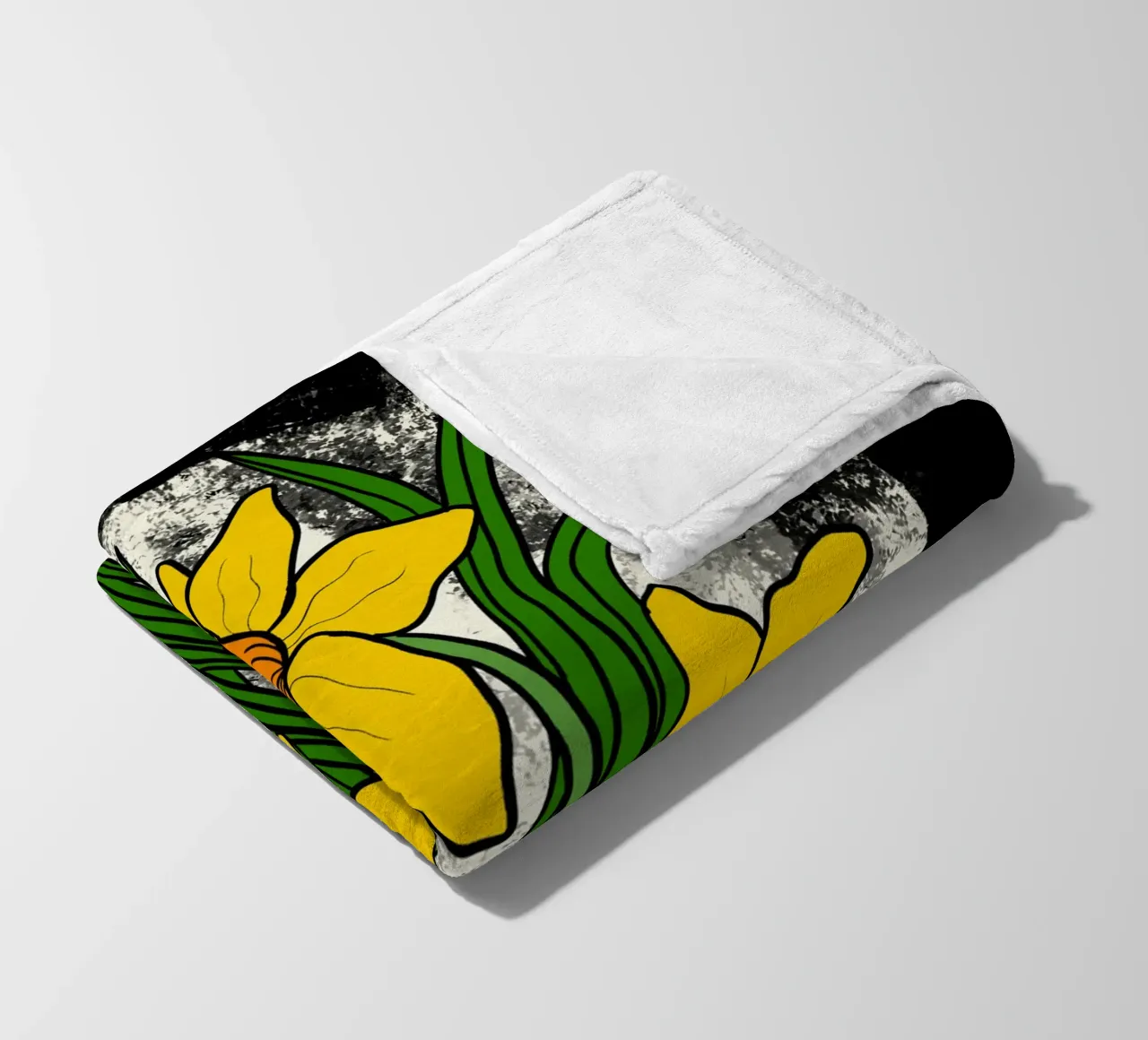 Daffodil flowers with white abstract background coperta in pile da TijanaArtStudio88