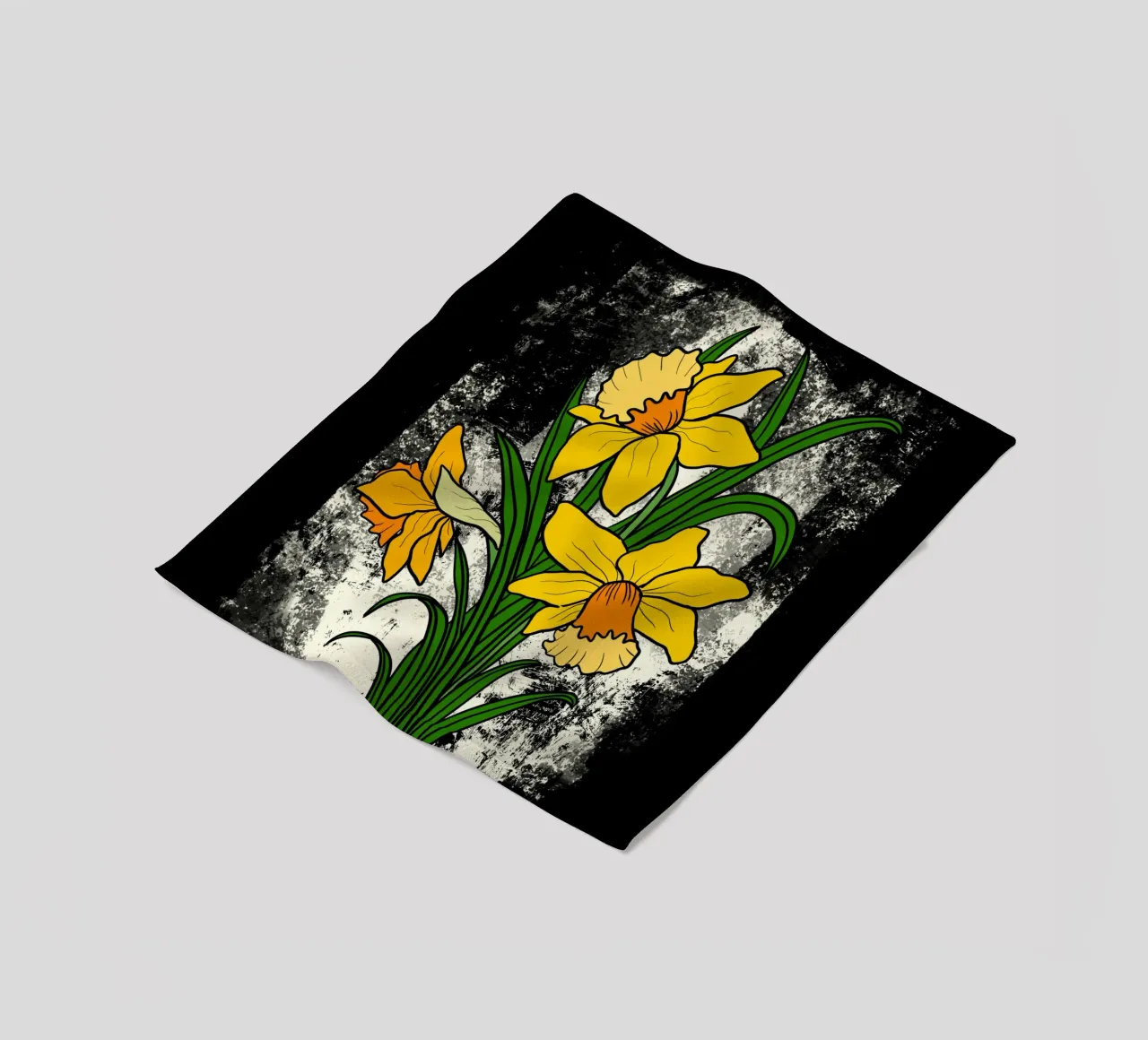 Daffodil flowers with white abstract background coperta in pile da TijanaArtStudio88