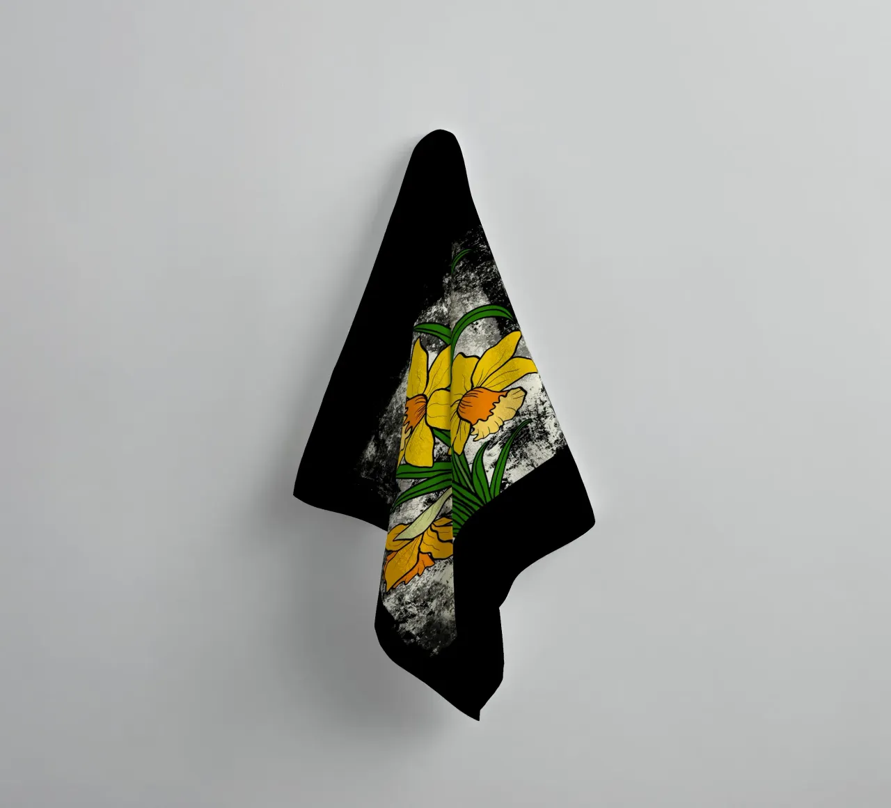 Daffodil flowers with white abstract background asciugamano da bagno da TijanaArtStudio88