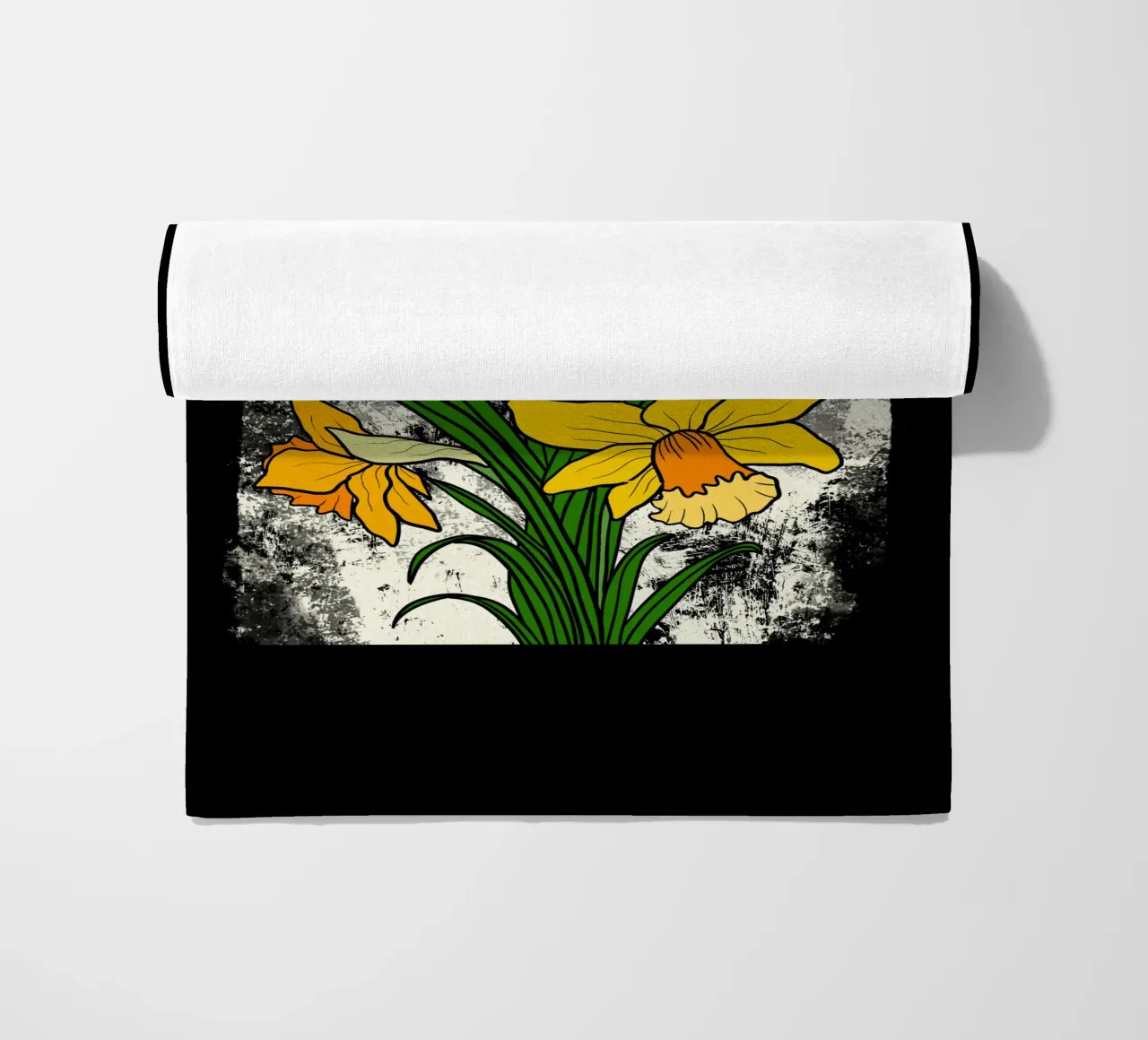 Daffodil flowers with white abstract background telo mare da TijanaArtStudio88