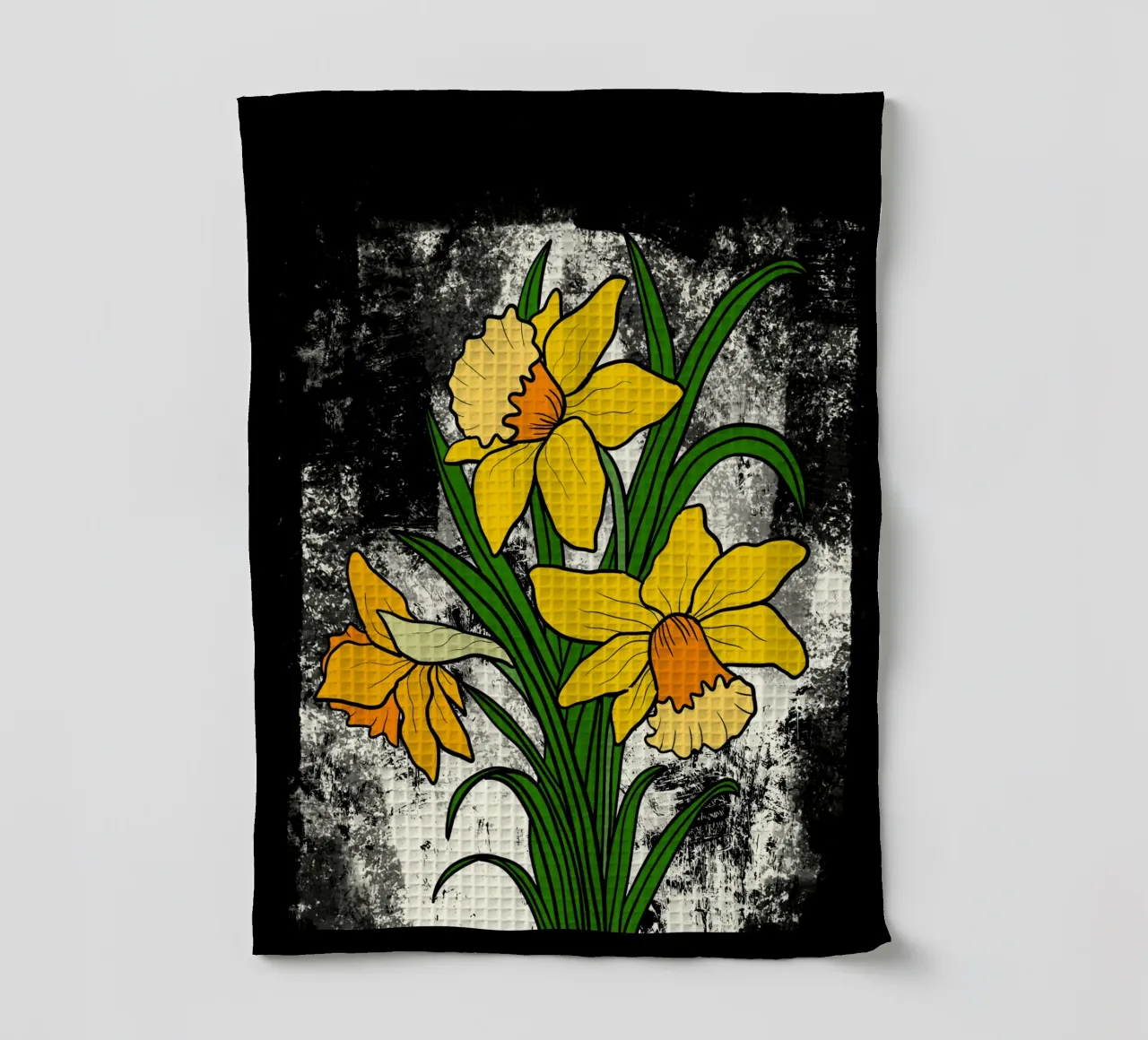 Daffodil flowers with white abstract background canovaccio da cucina da TijanaArtStudio88