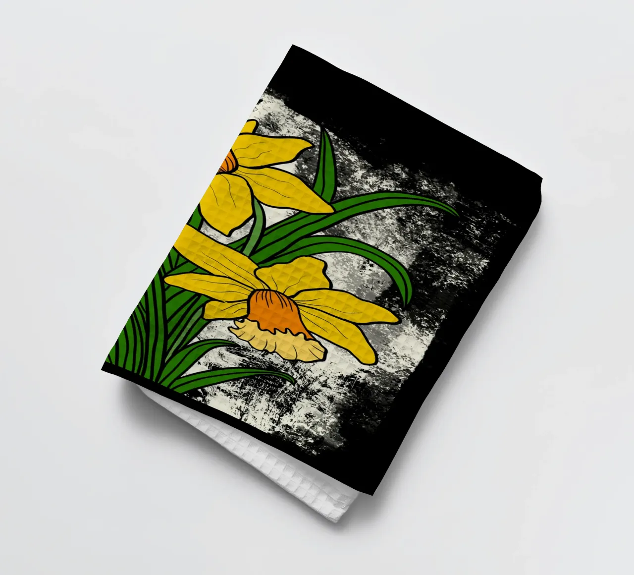 Daffodil flowers with white abstract background canovaccio da cucina da TijanaArtStudio88