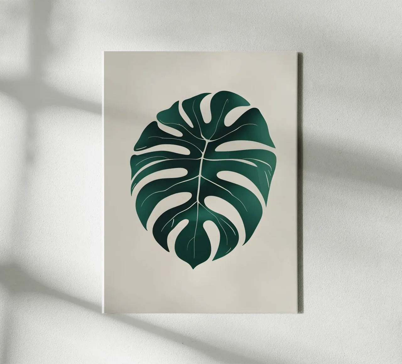 Monstera - Tono più scuro tela con Cornice a cassetta da The Green Room