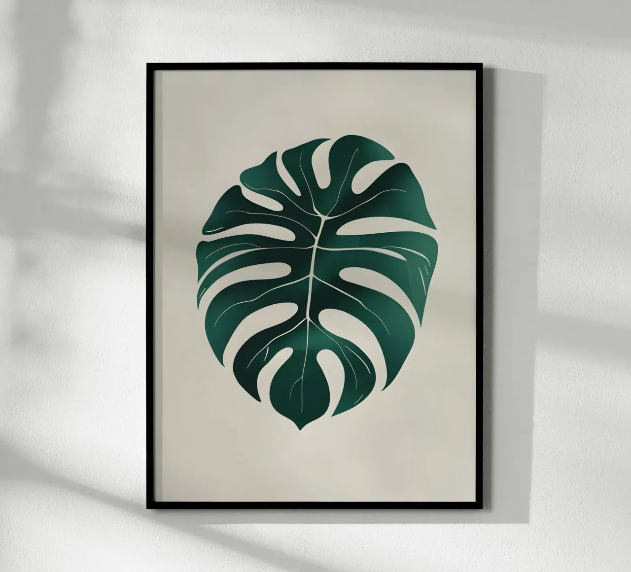 Monstera - Tono più scuro poster con telaio in plastica da The Green Room
